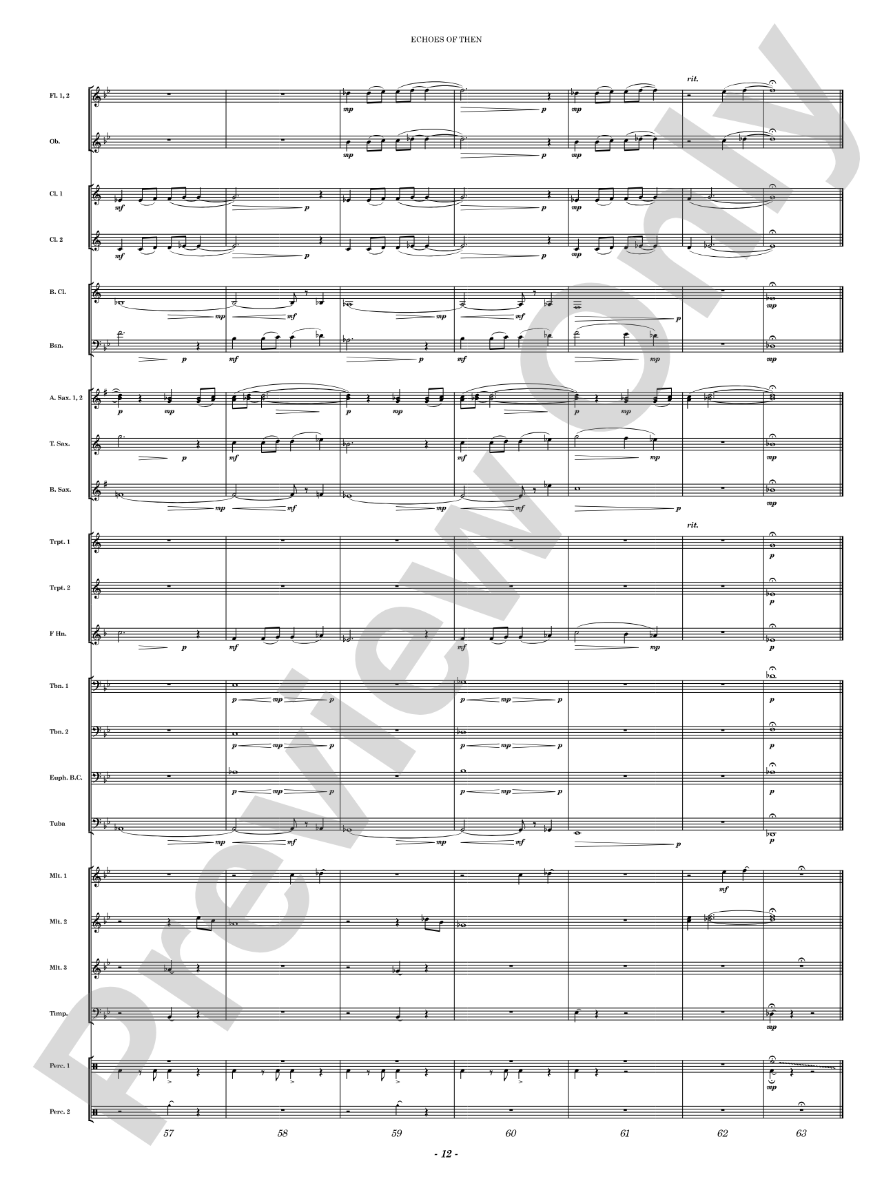 Echoes of Then: Concert Band Conductor Score & Parts