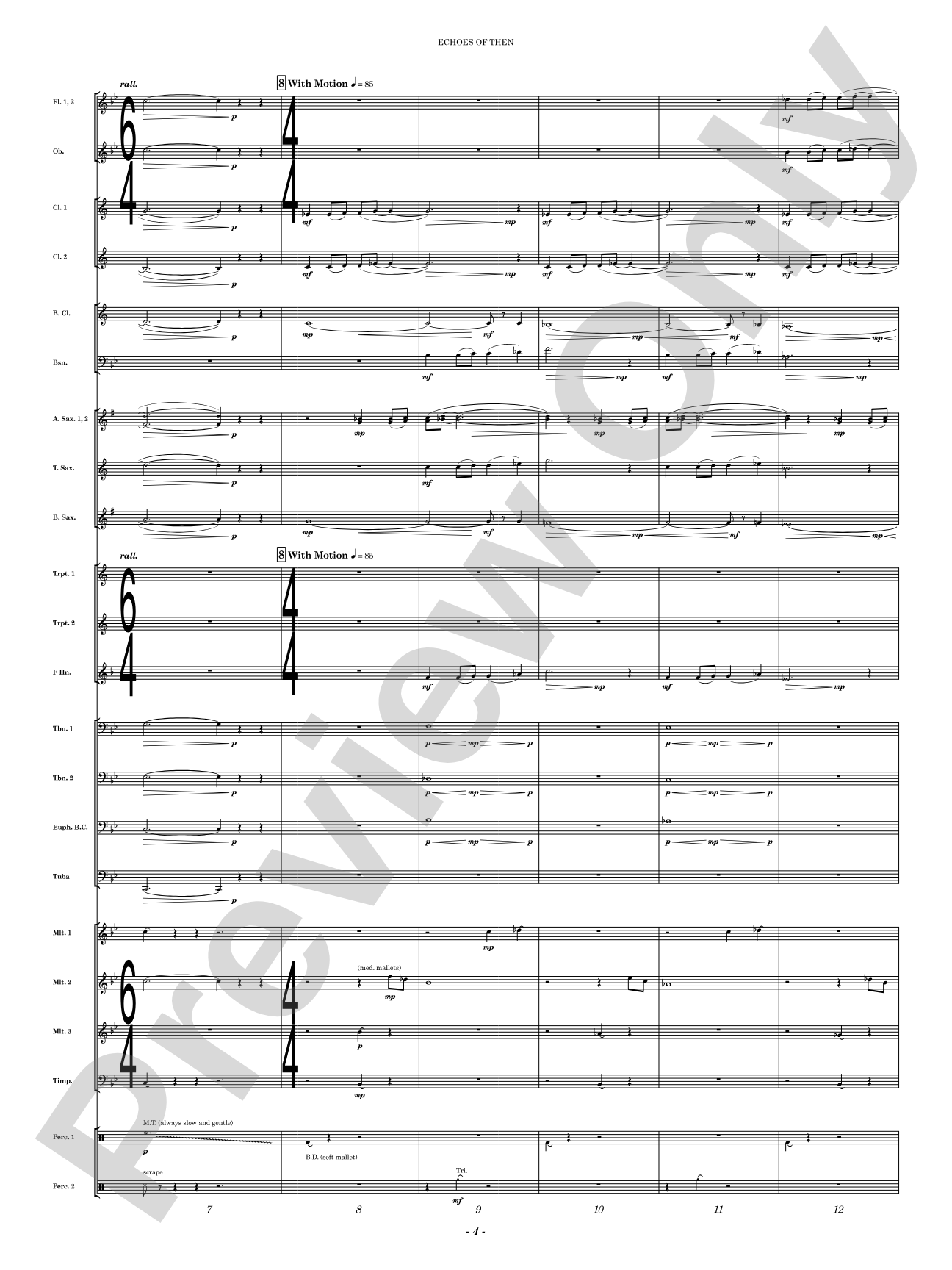 Echoes of Then: Concert Band Conductor Score & Parts