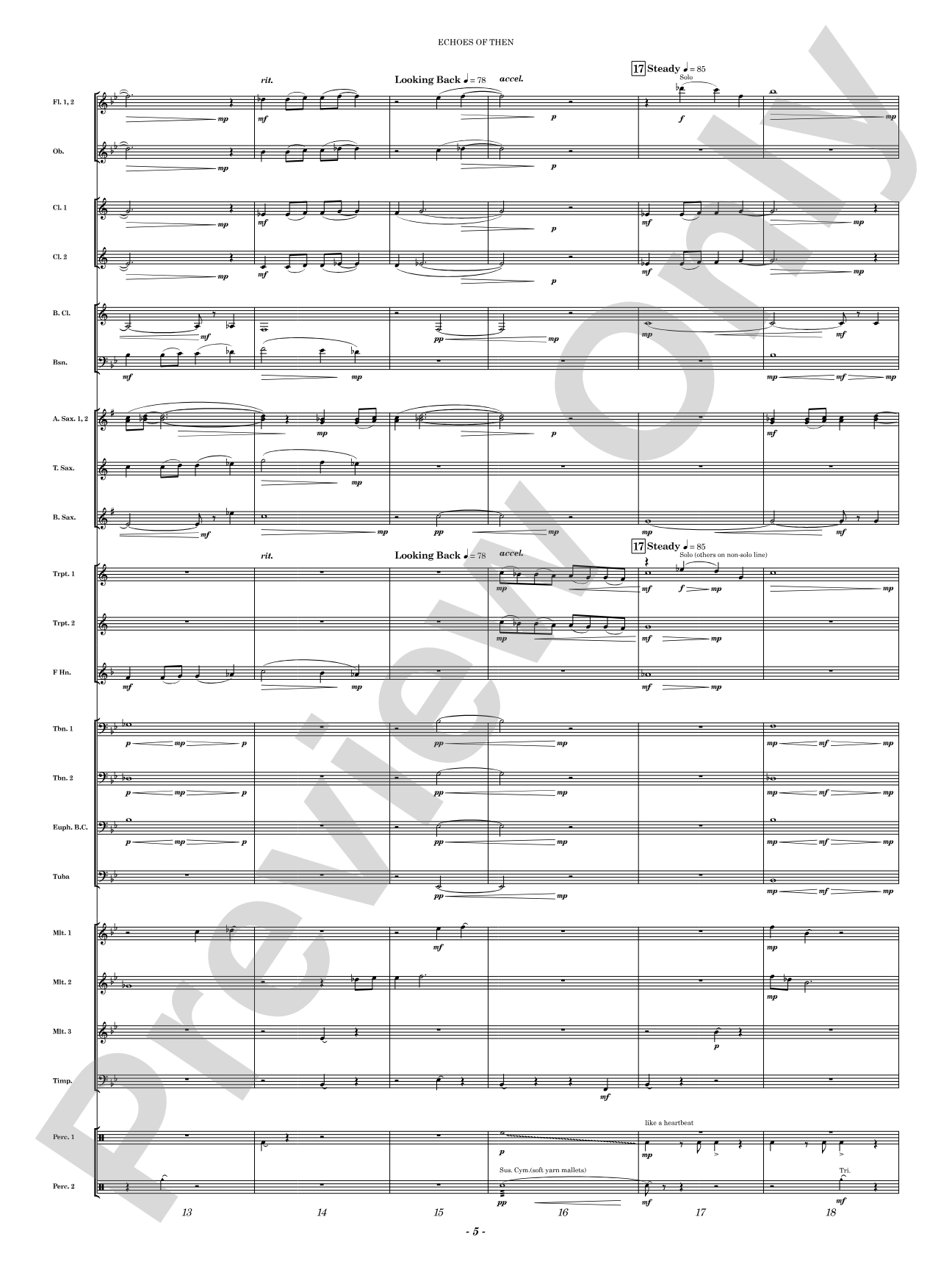 Echoes of Then: Concert Band Conductor Score & Parts