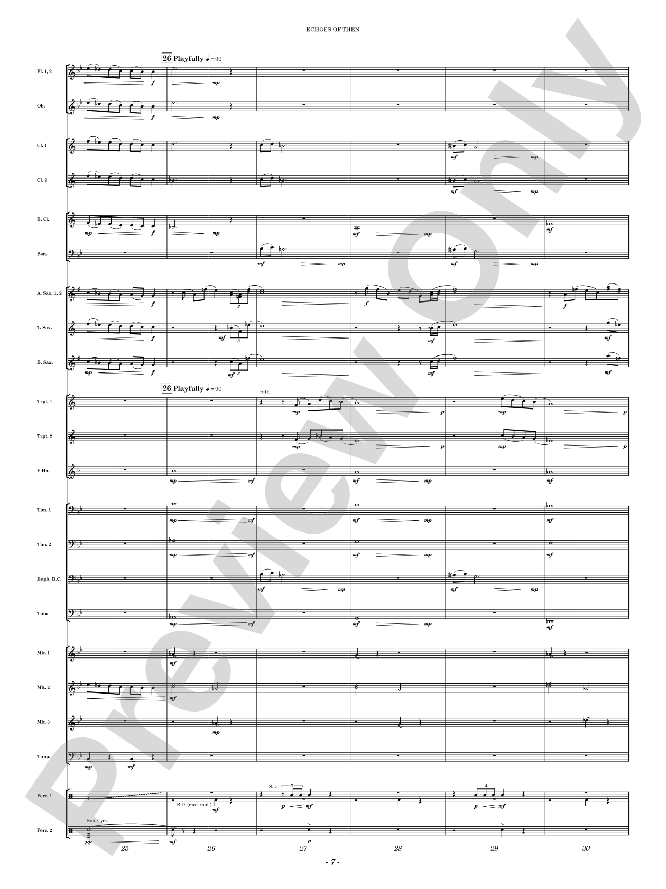 Echoes of Then: Concert Band Conductor Score & Parts