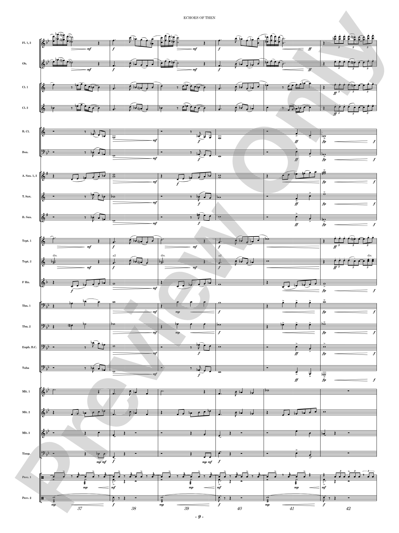 Echoes of Then: Concert Band Conductor Score & Parts