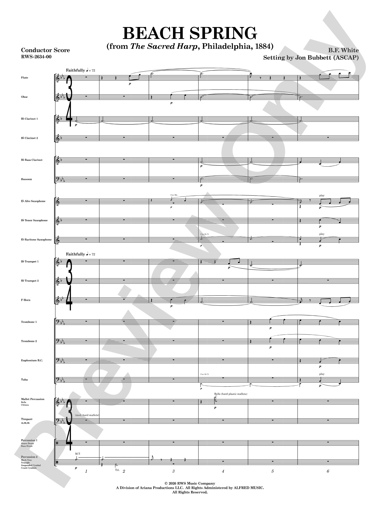 Beach Spring: Concert Band Conductor Score & Parts