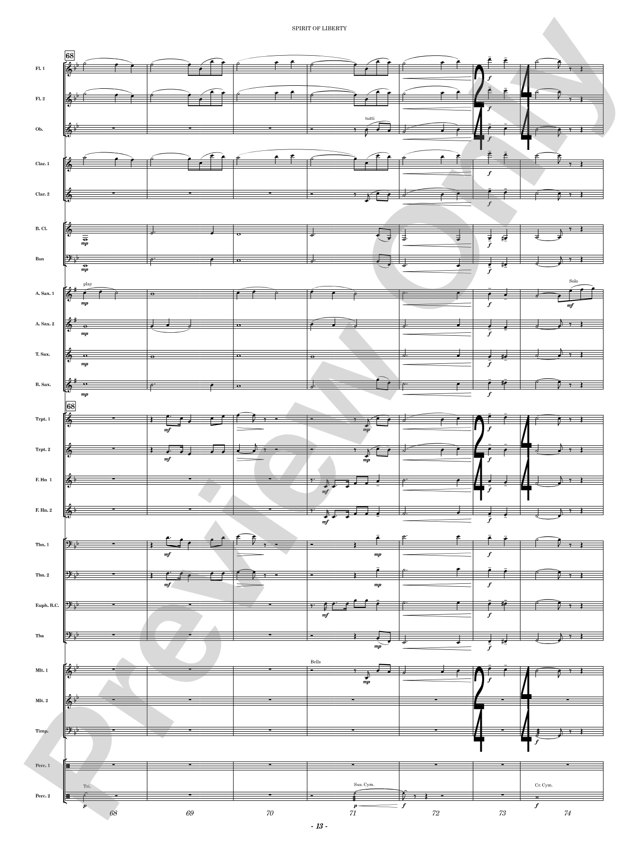 Spirit of Liberty: Concert Band Conductor Score & Parts