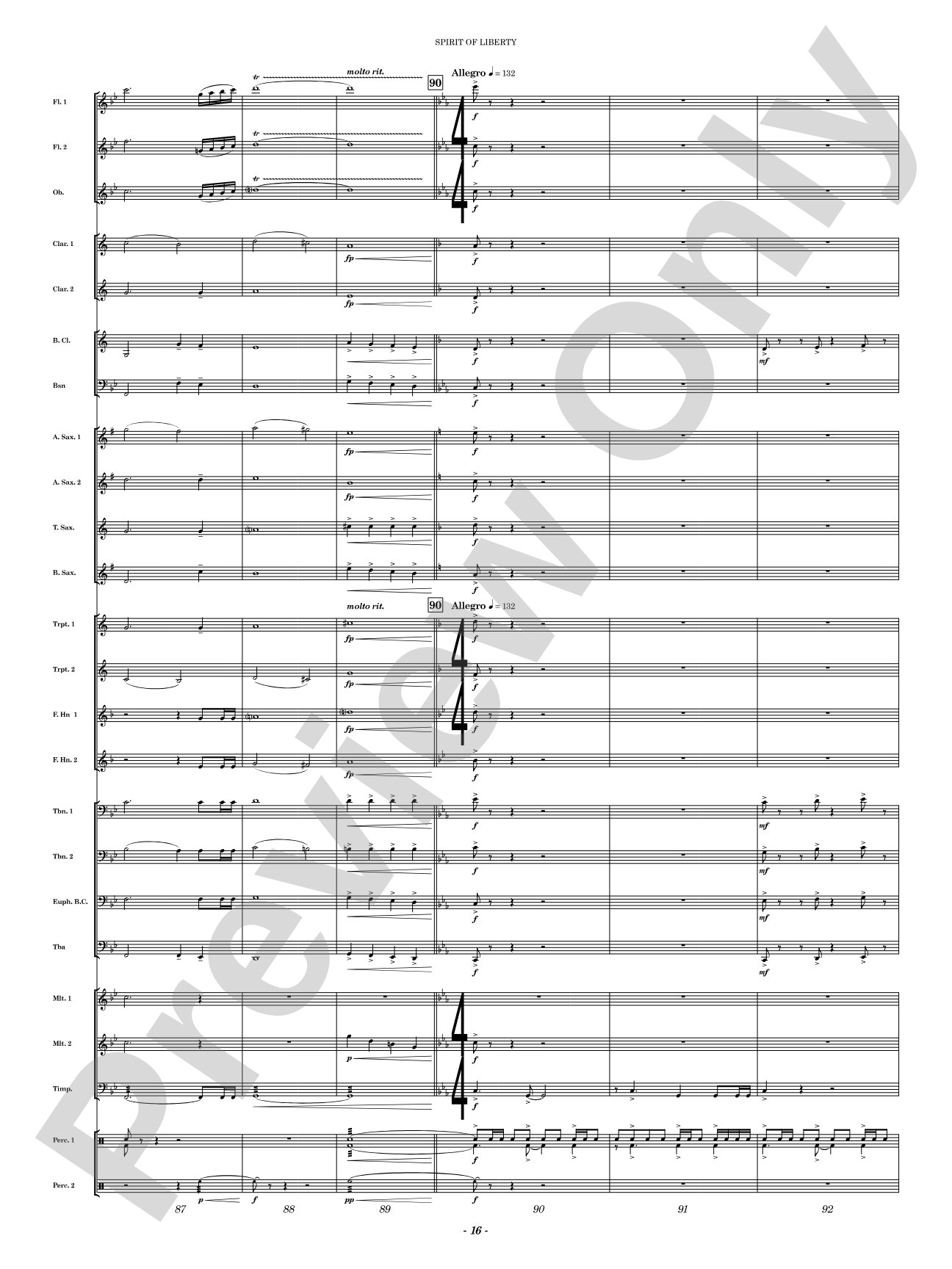 Spirit of Liberty: Concert Band Conductor Score & Parts