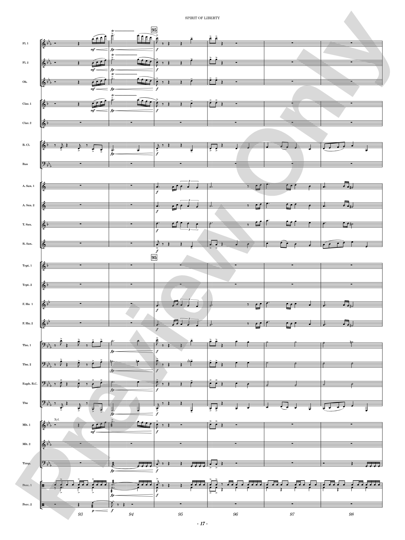 Spirit of Liberty: Concert Band Conductor Score & Parts