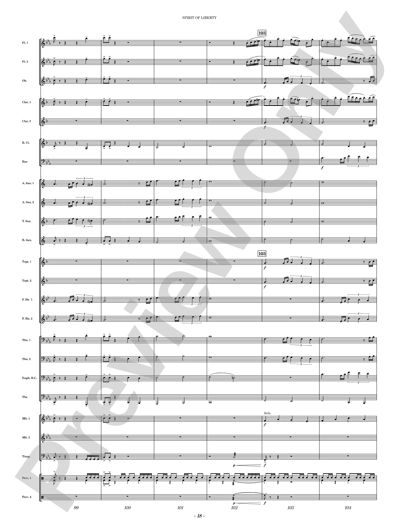 Spirit of Liberty: Concert Band Conductor Score & Parts