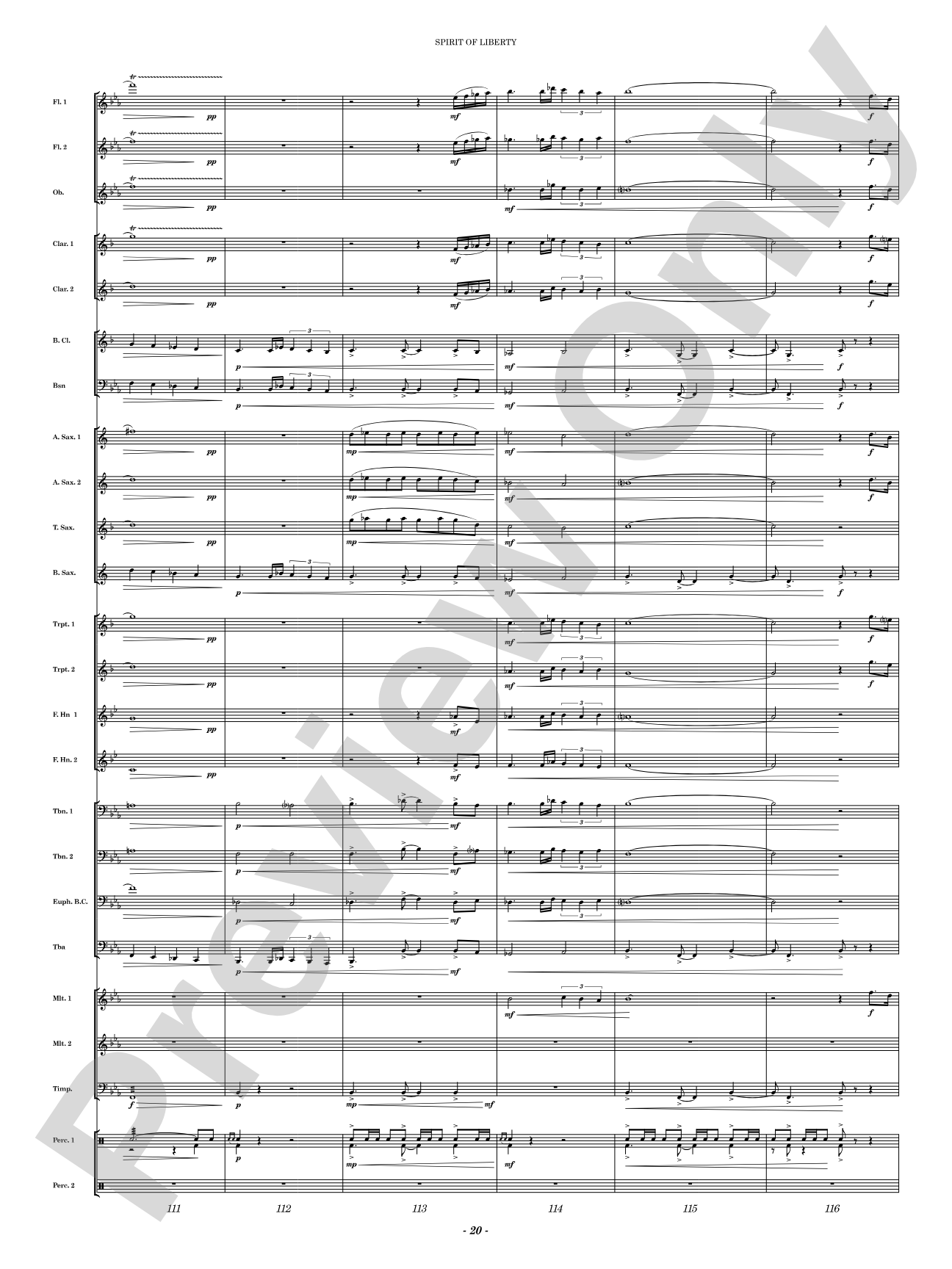 Spirit of Liberty: Concert Band Conductor Score & Parts