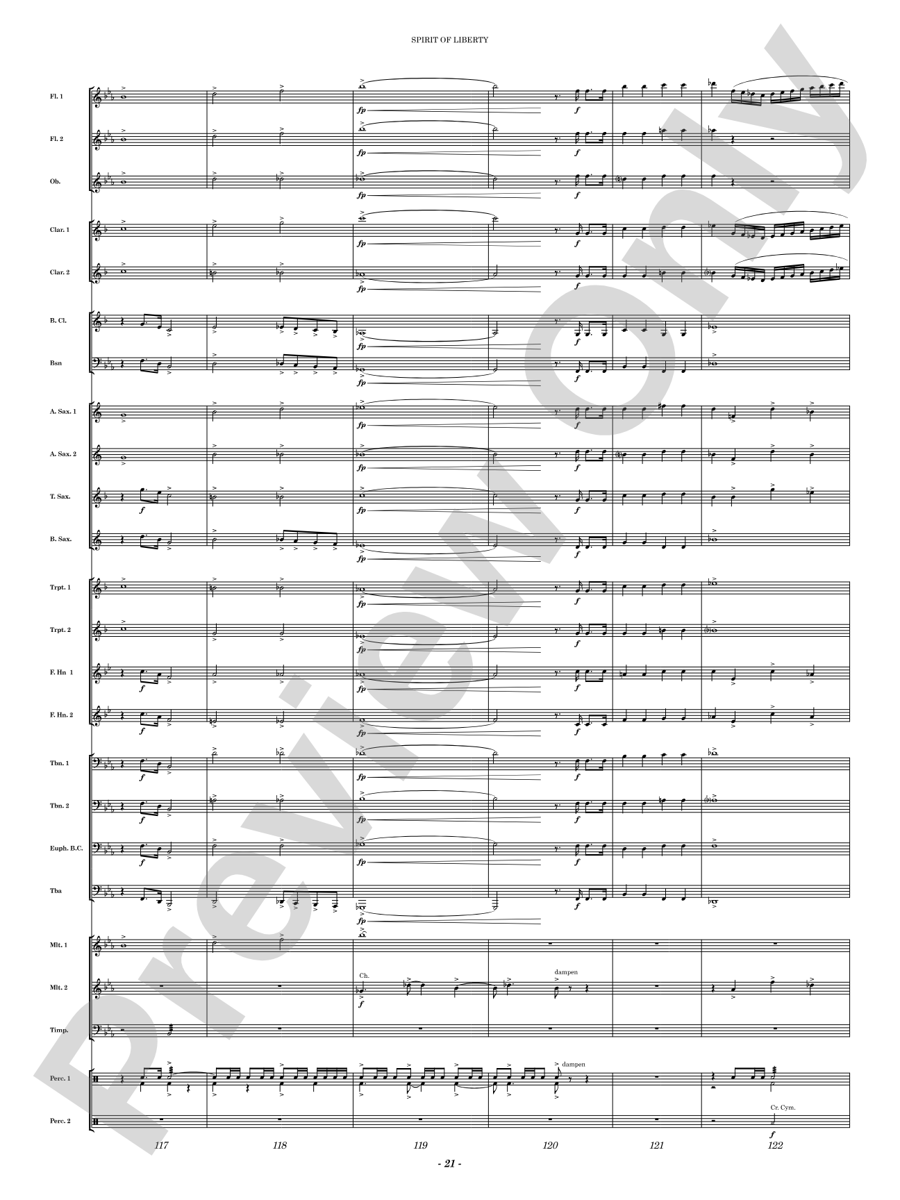 Spirit of Liberty: Concert Band Conductor Score & Parts