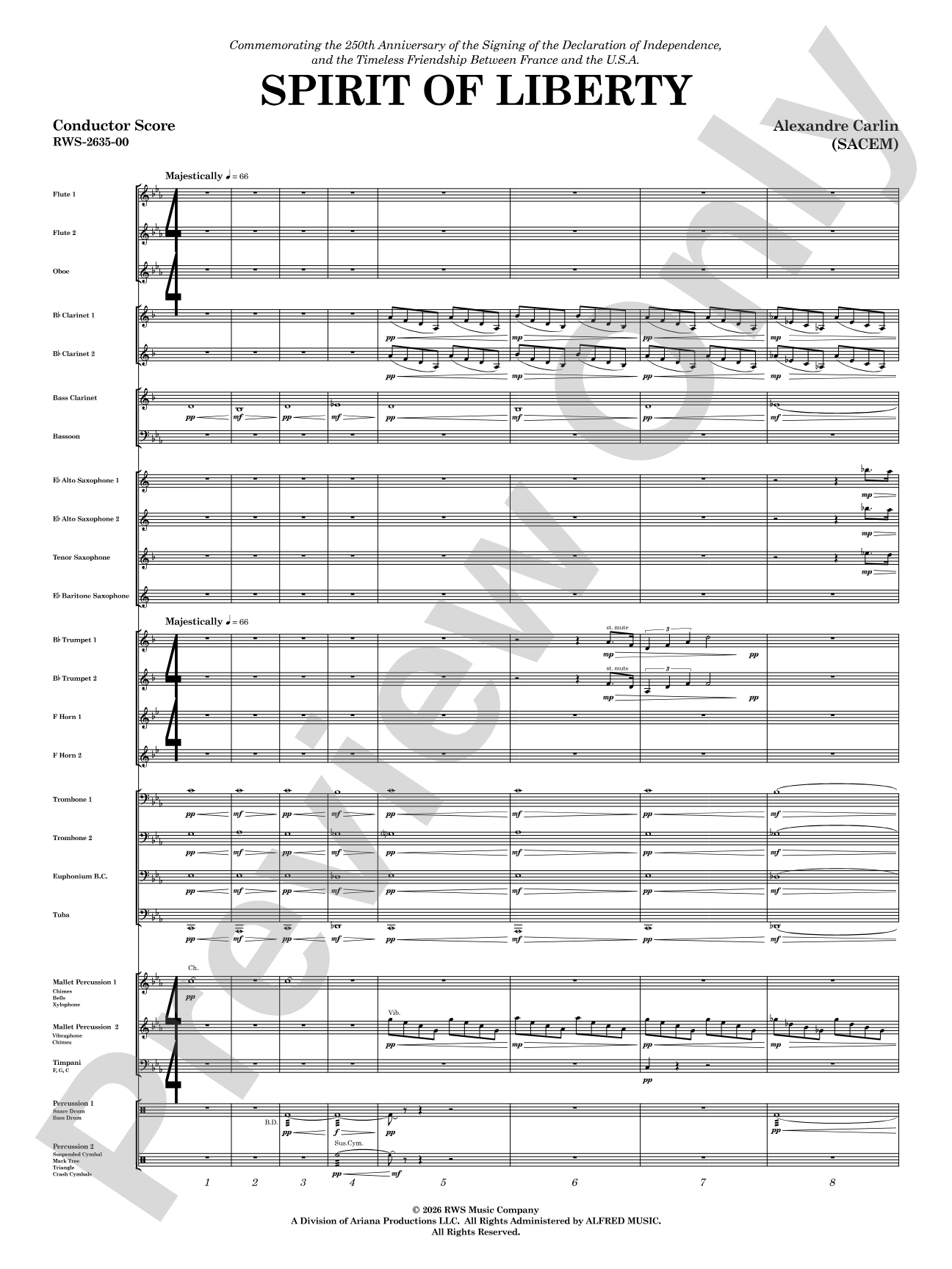 Spirit of Liberty: Concert Band Conductor Score & Parts