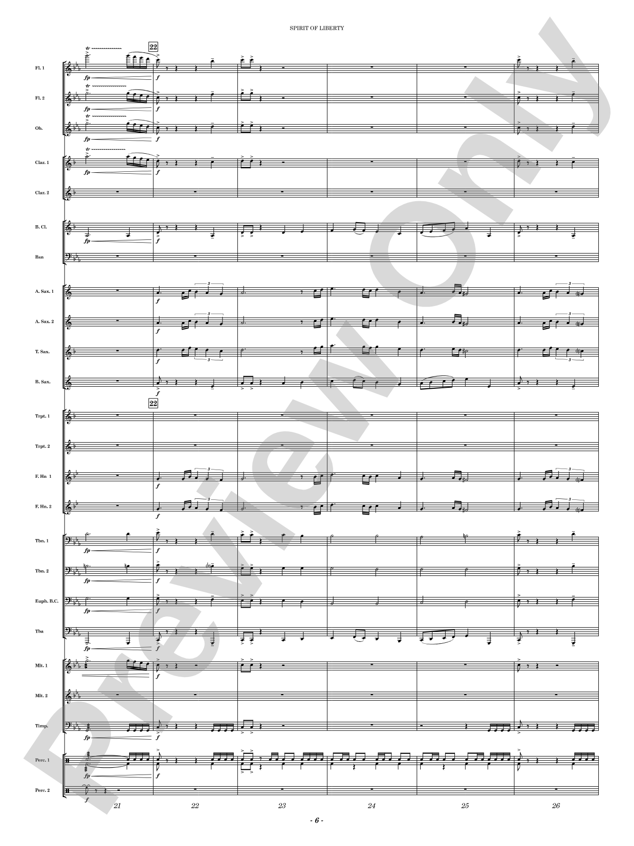 Spirit of Liberty: Concert Band Conductor Score & Parts