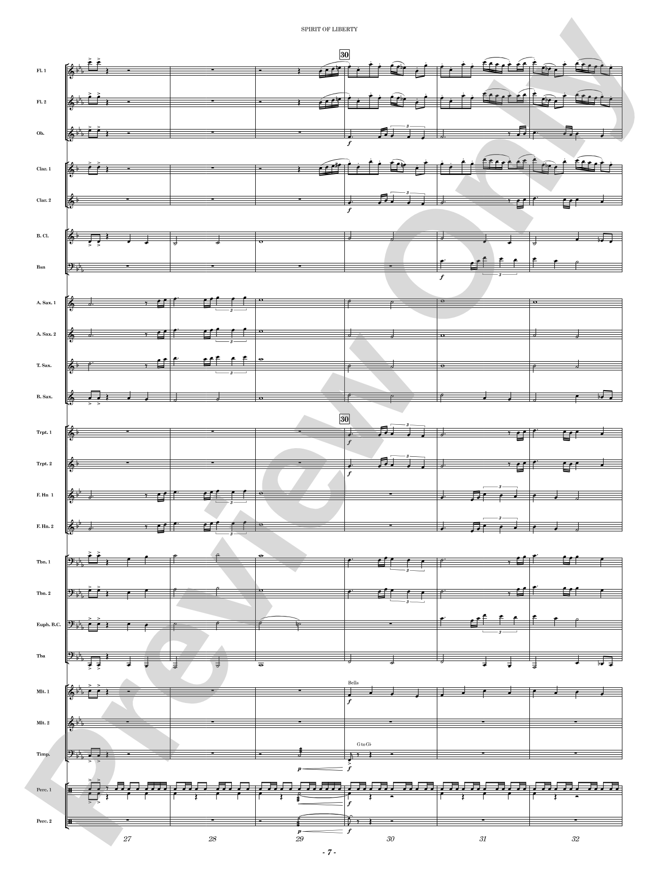 Spirit of Liberty: Concert Band Conductor Score & Parts