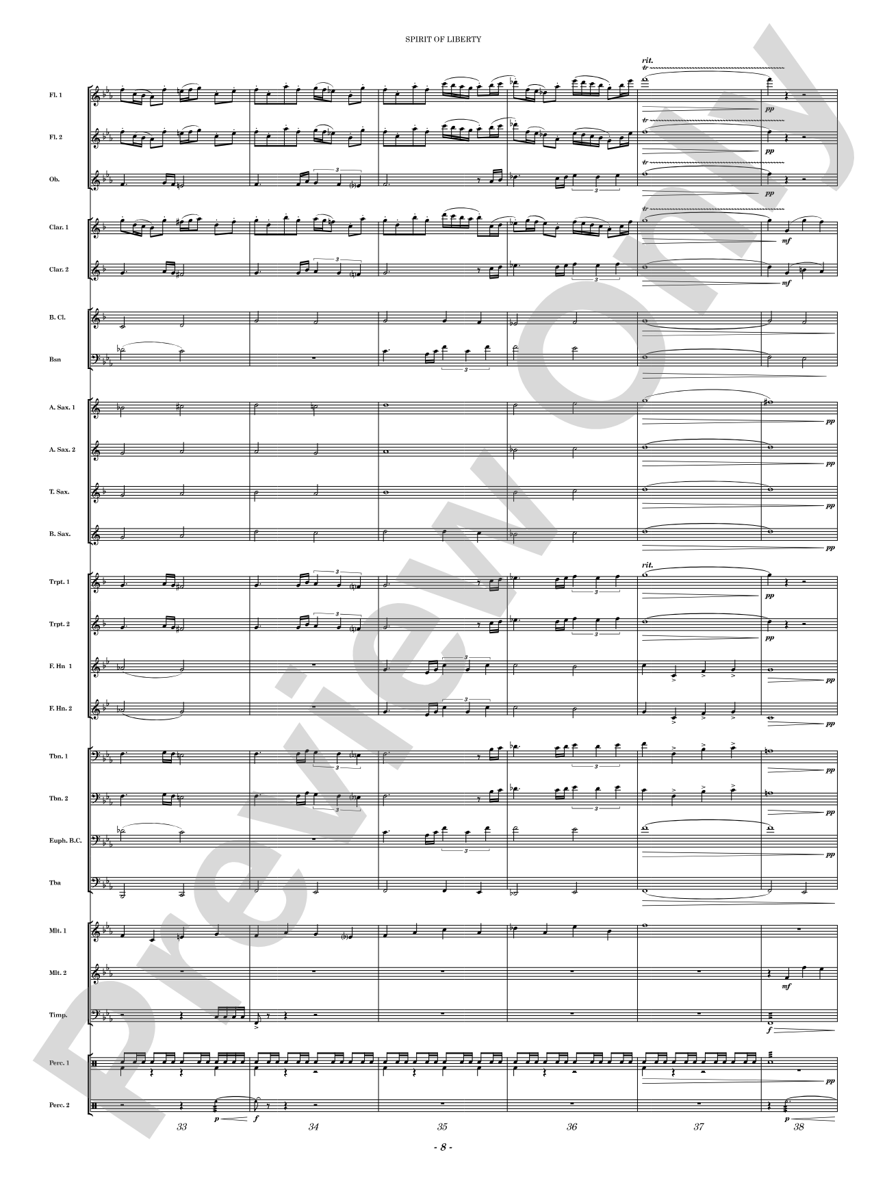 Spirit of Liberty: Concert Band Conductor Score & Parts