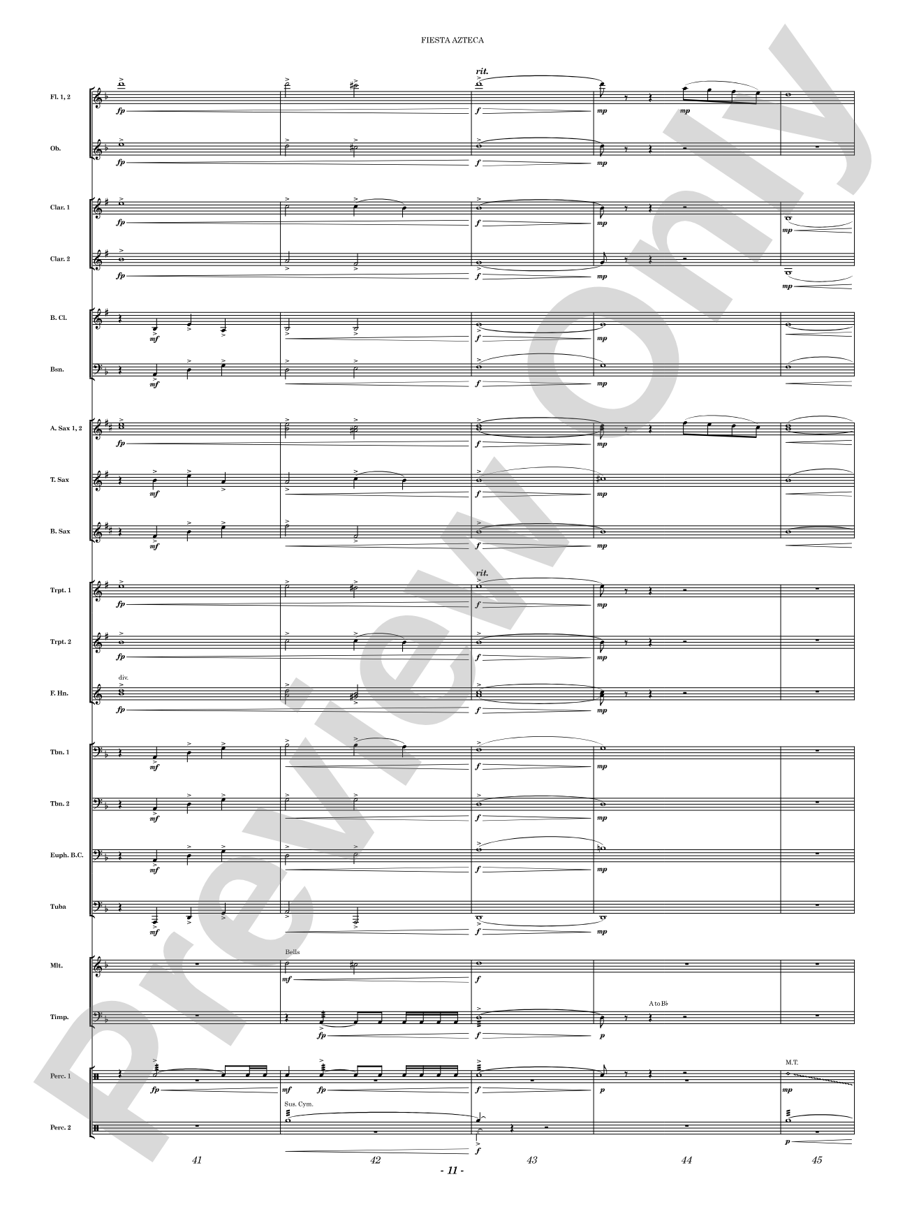 Fiesta Azteca: Concert Band Conductor Score & Parts