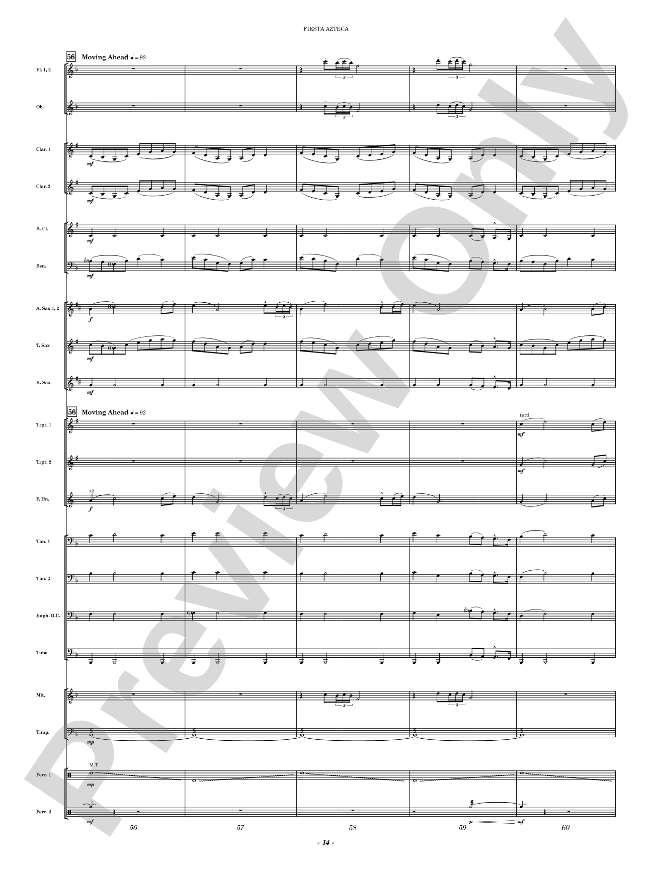 Fiesta Azteca: Concert Band Conductor Score & Parts