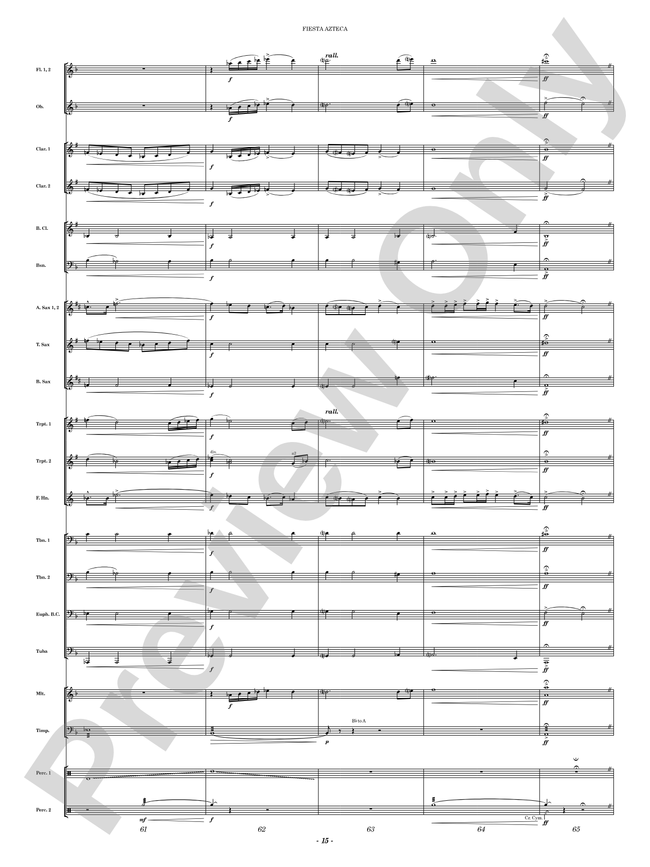 Fiesta Azteca: Concert Band Conductor Score & Parts