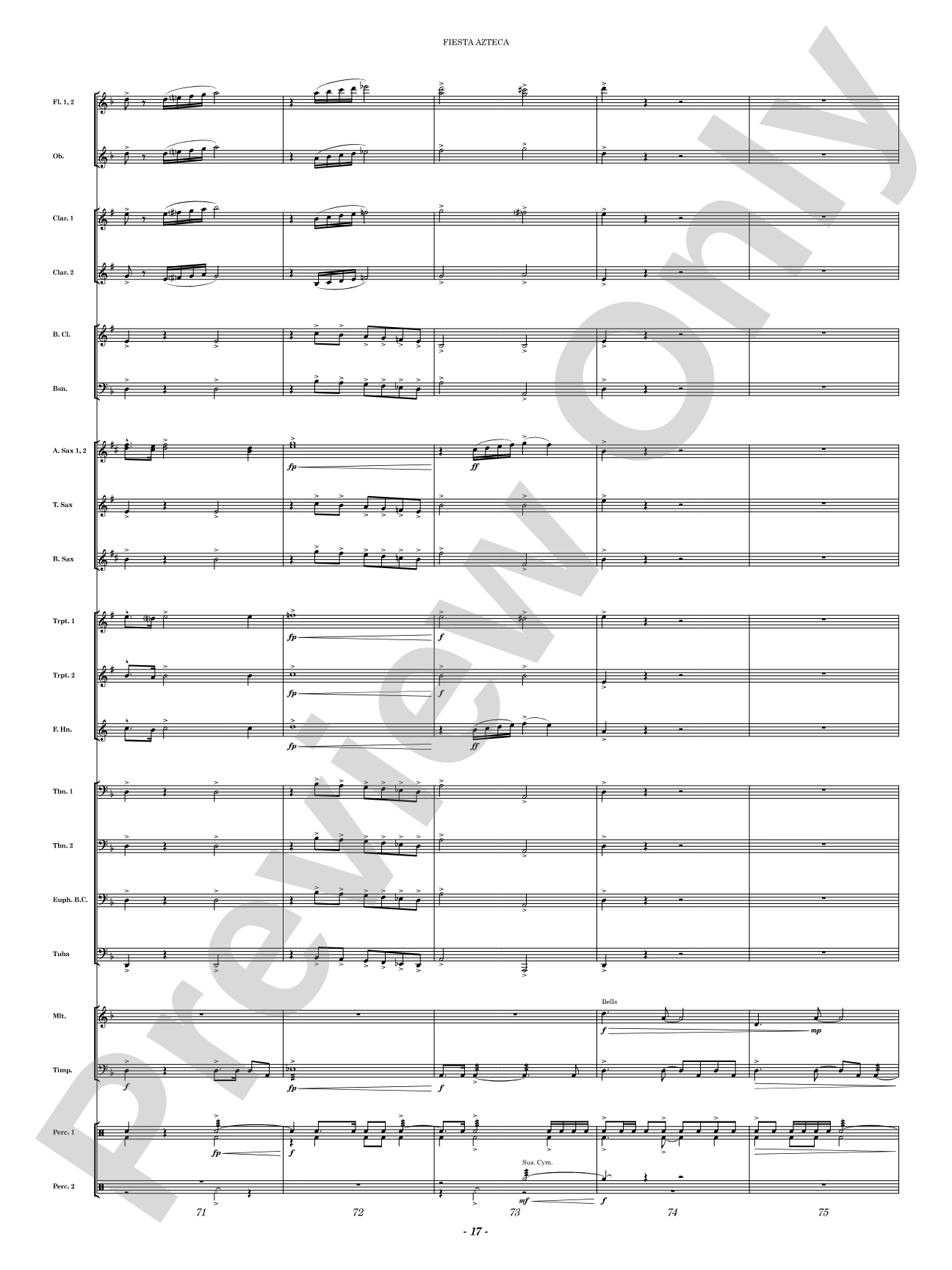 Fiesta Azteca: Concert Band Conductor Score & Parts