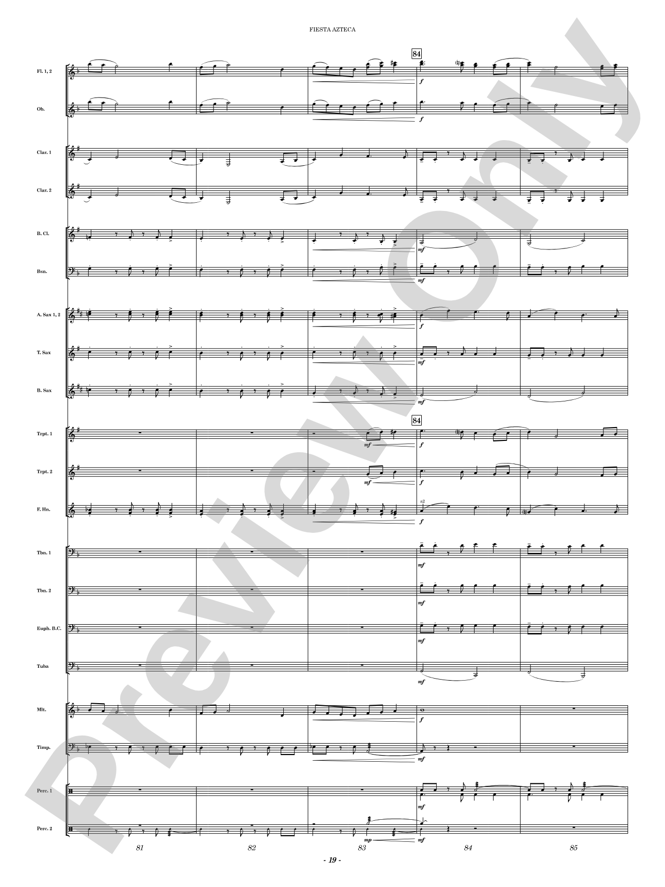 Fiesta Azteca: Concert Band Conductor Score & Parts