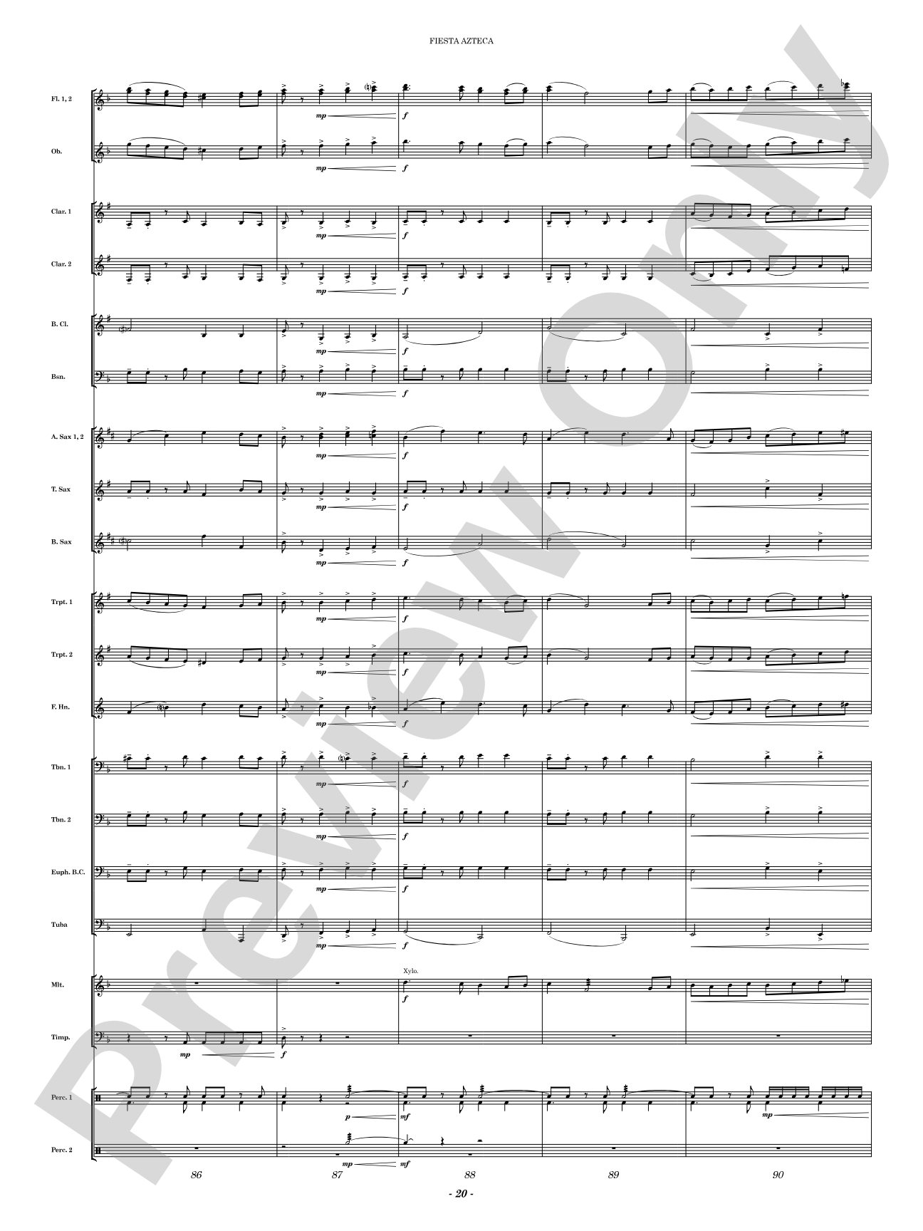 Fiesta Azteca: Concert Band Conductor Score & Parts