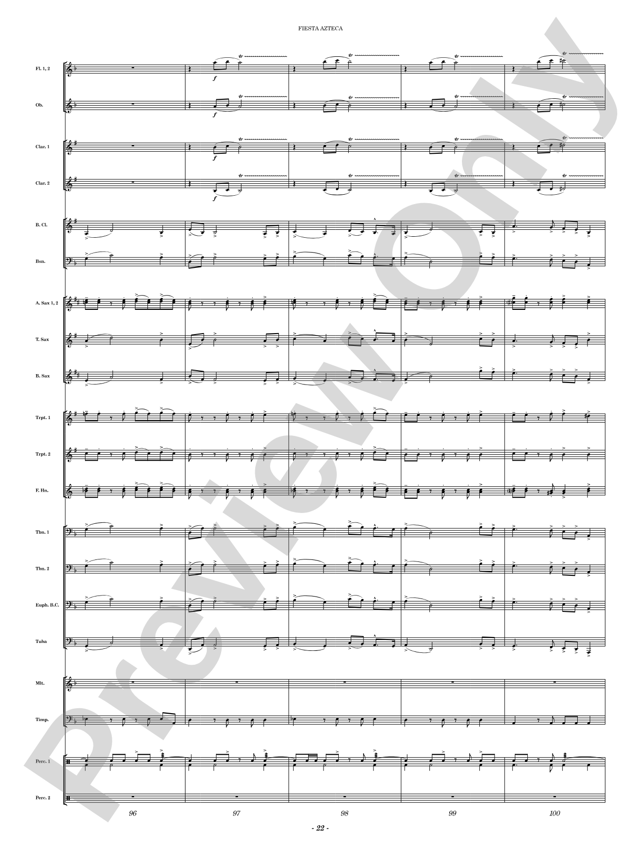 Fiesta Azteca: Concert Band Conductor Score & Parts