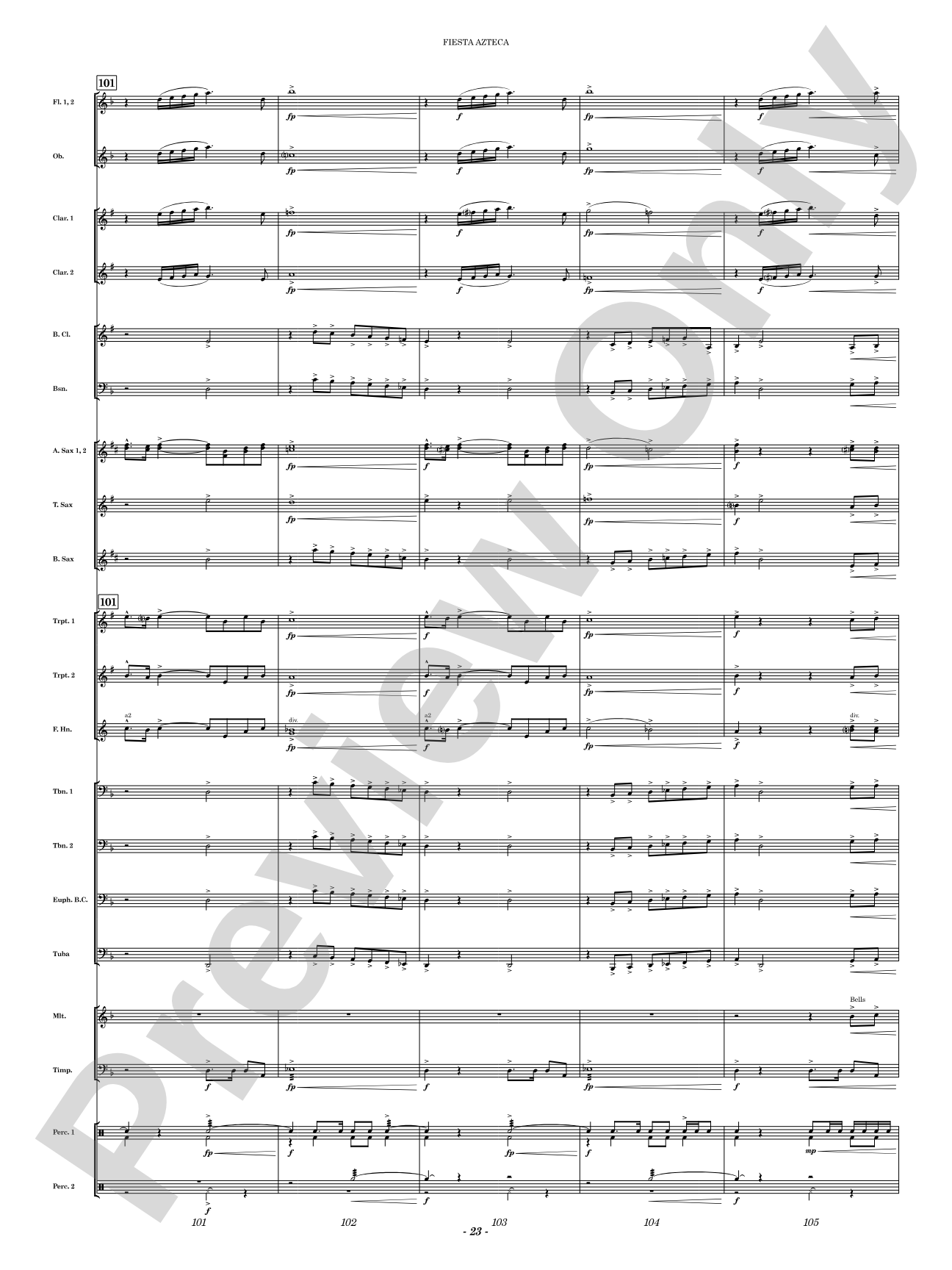 Fiesta Azteca: Concert Band Conductor Score & Parts