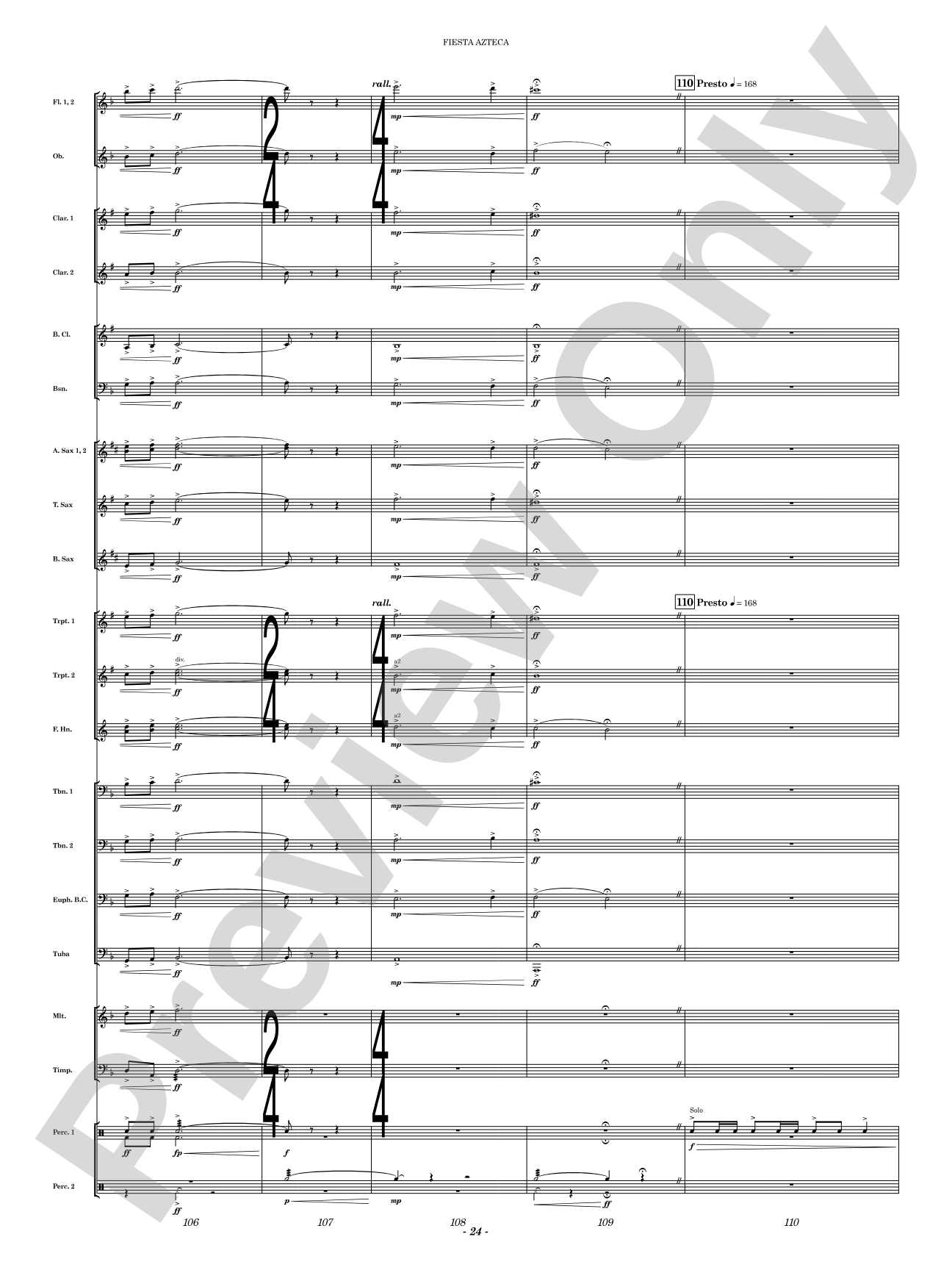 Fiesta Azteca: Concert Band Conductor Score & Parts