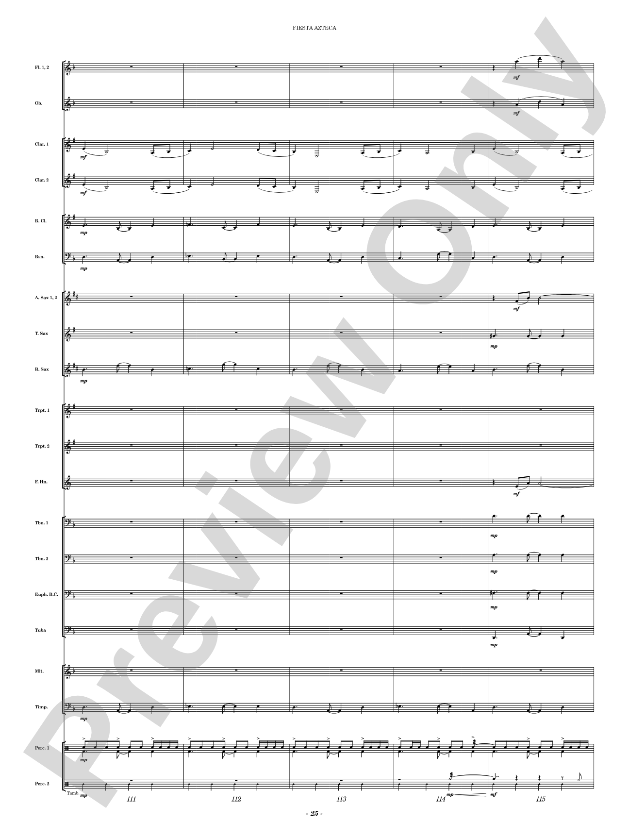 Fiesta Azteca: Concert Band Conductor Score & Parts