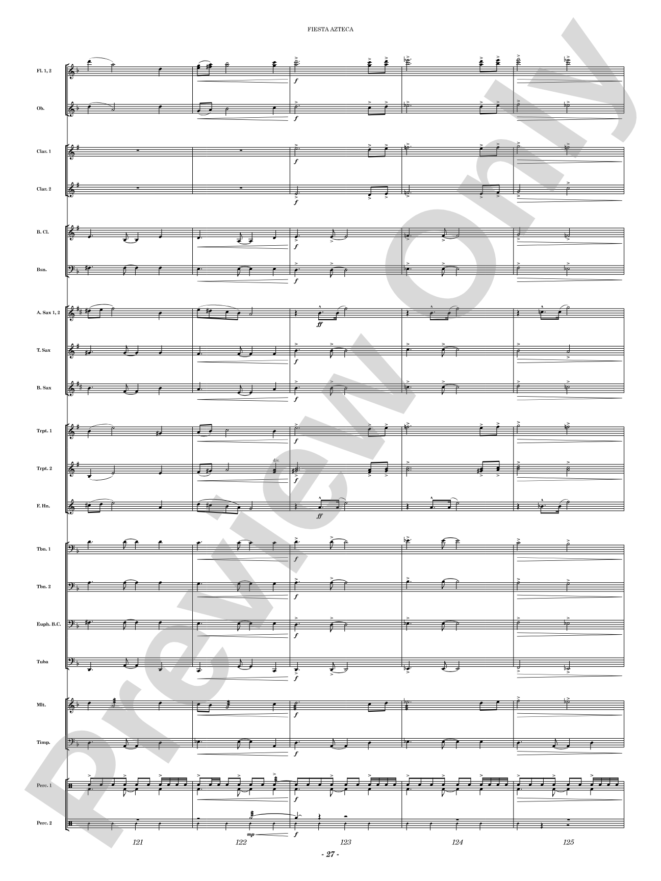 Fiesta Azteca: Concert Band Conductor Score & Parts
