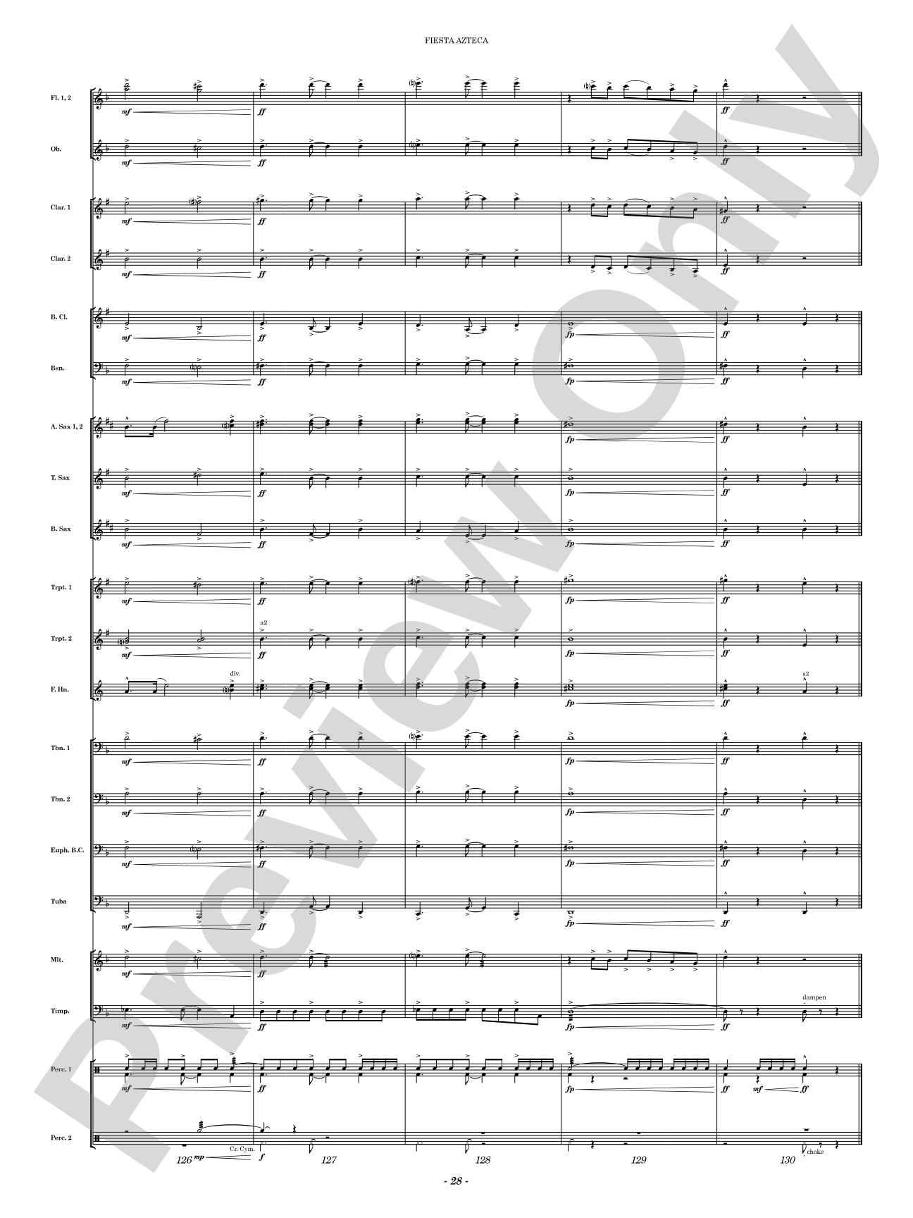 Fiesta Azteca: Concert Band Conductor Score & Parts