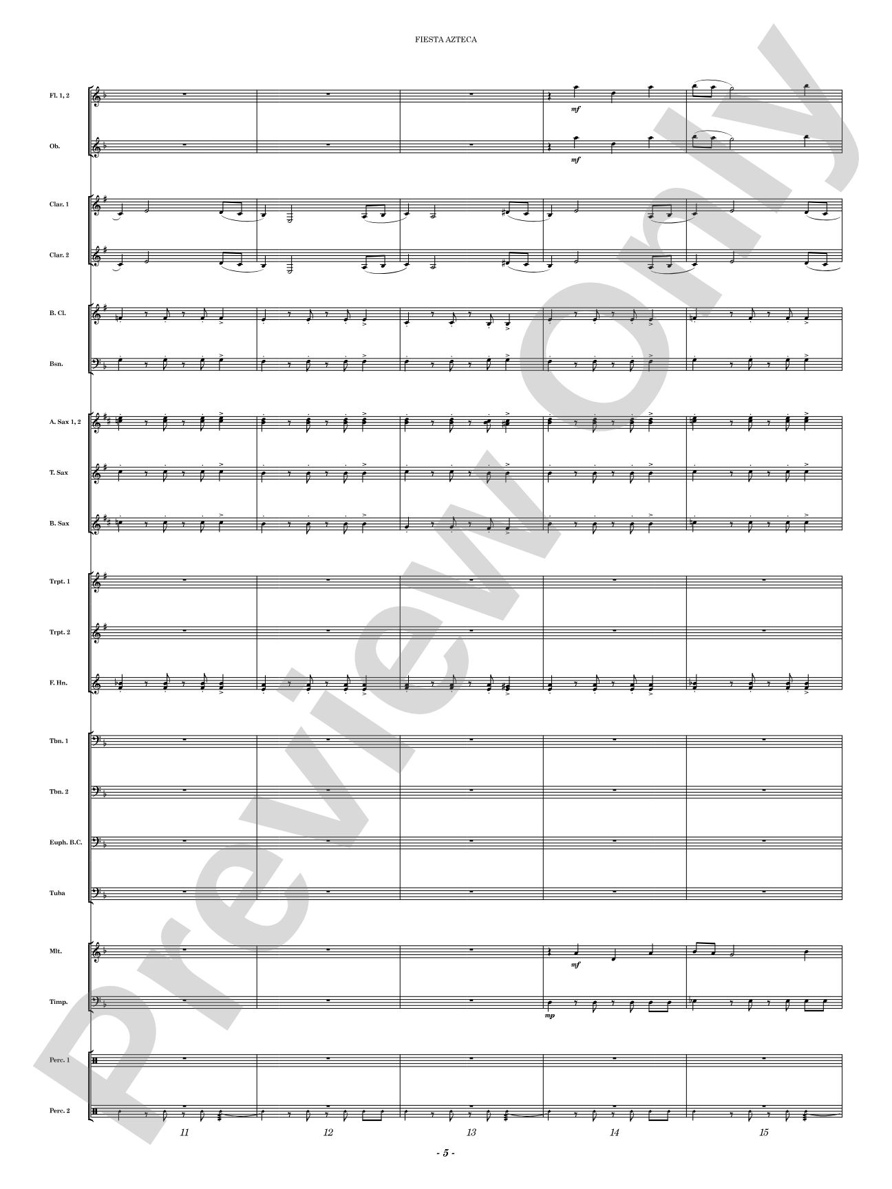 Fiesta Azteca: Concert Band Conductor Score & Parts
