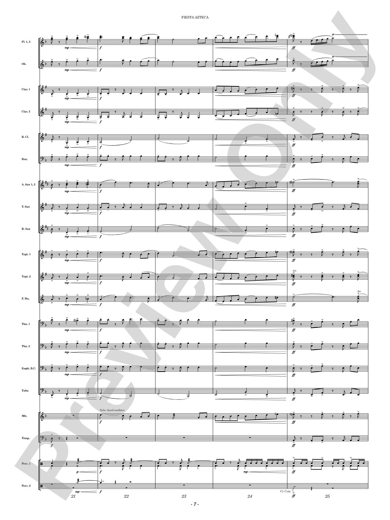 Fiesta Azteca: Concert Band Conductor Score & Parts