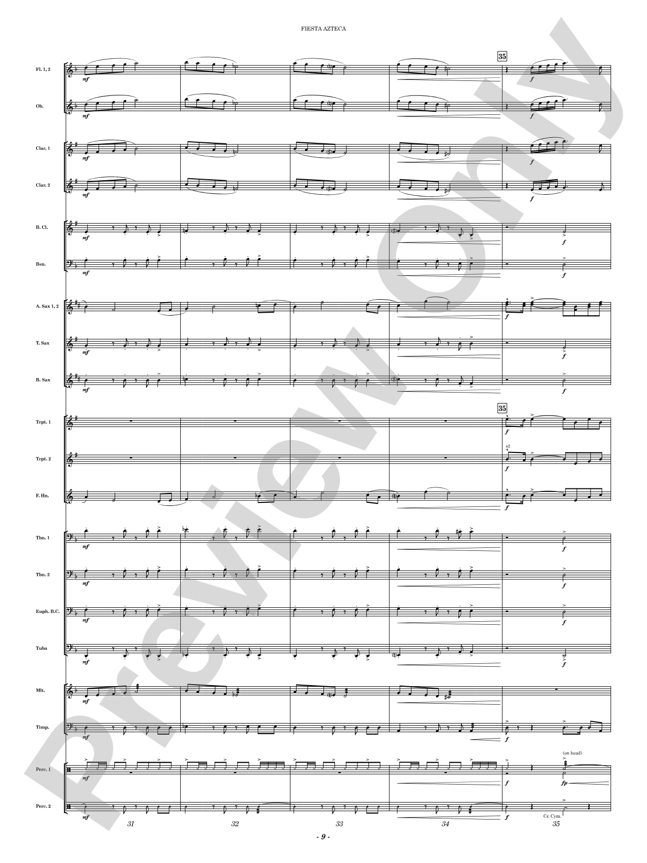 Fiesta Azteca: Concert Band Conductor Score & Parts