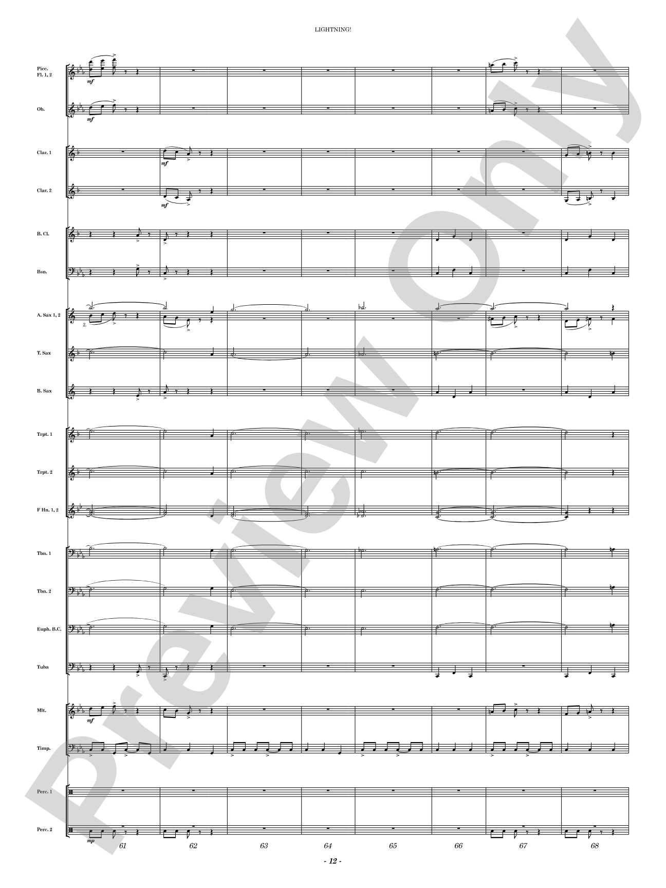 Lightning!: Concert Band Conductor Score & Parts