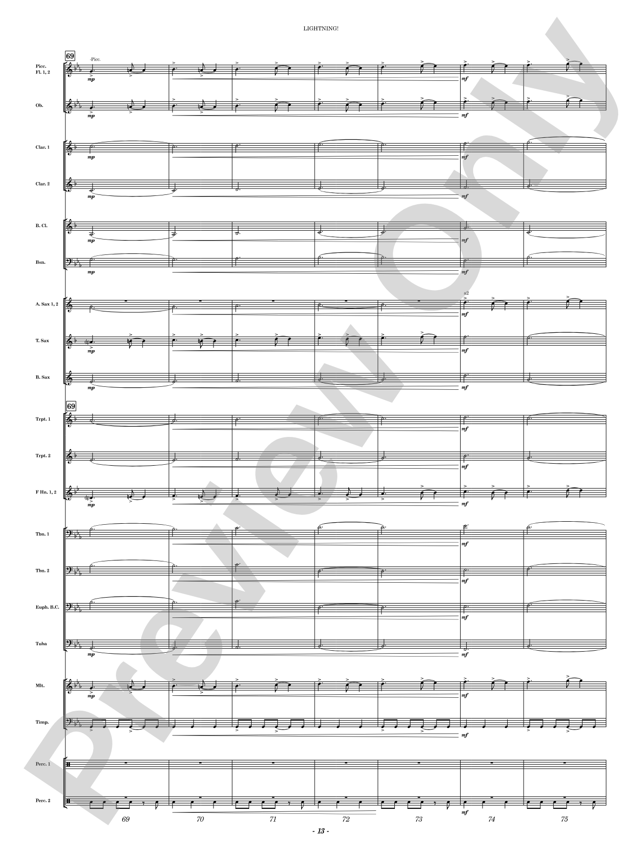 Lightning!: Concert Band Conductor Score & Parts