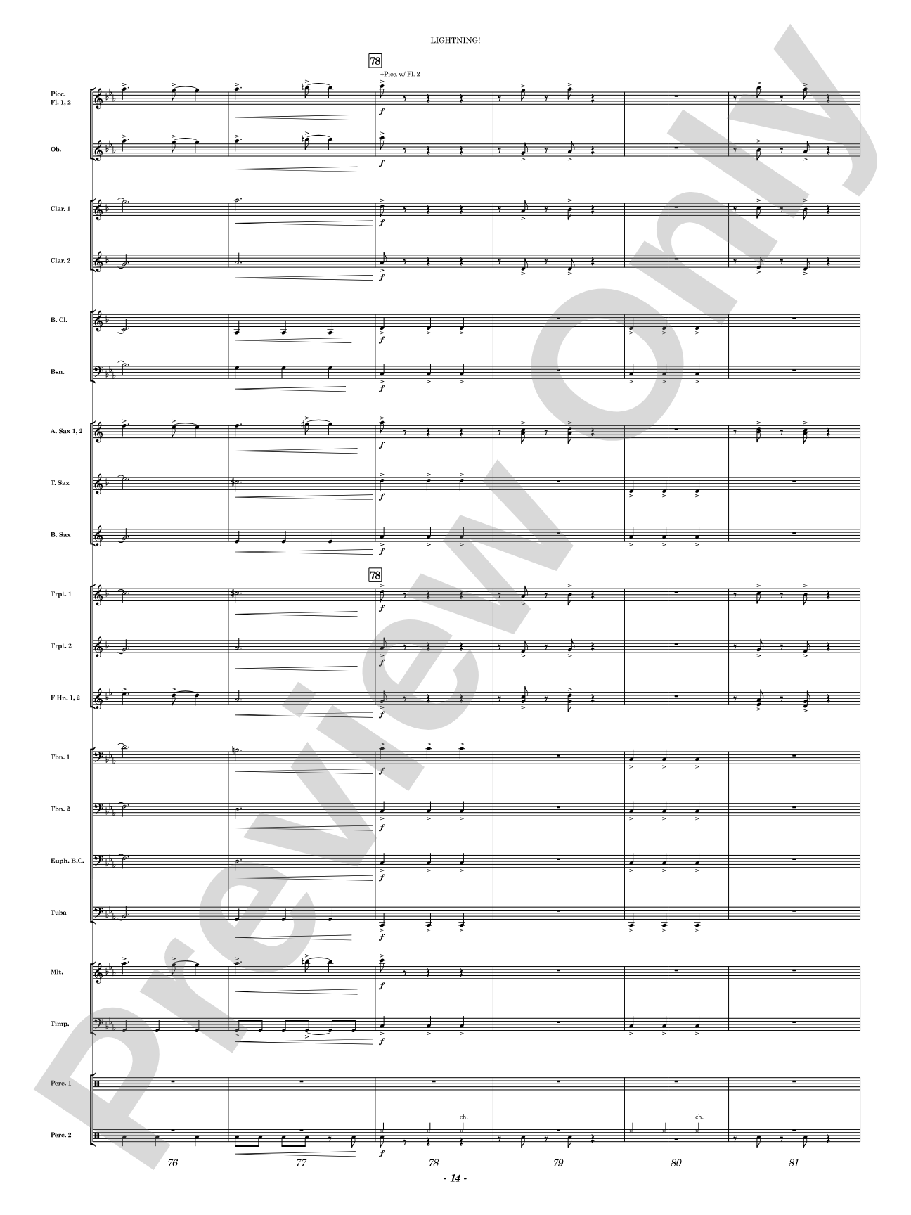 Lightning!: Concert Band Conductor Score & Parts