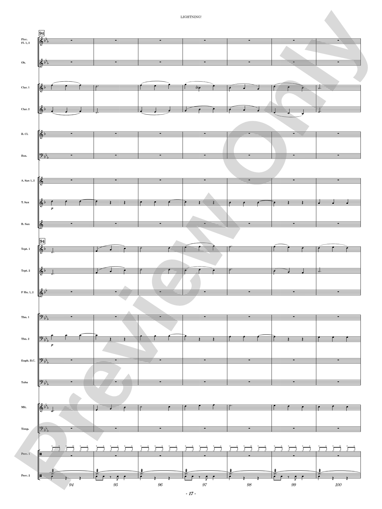 Lightning!: Concert Band Conductor Score & Parts