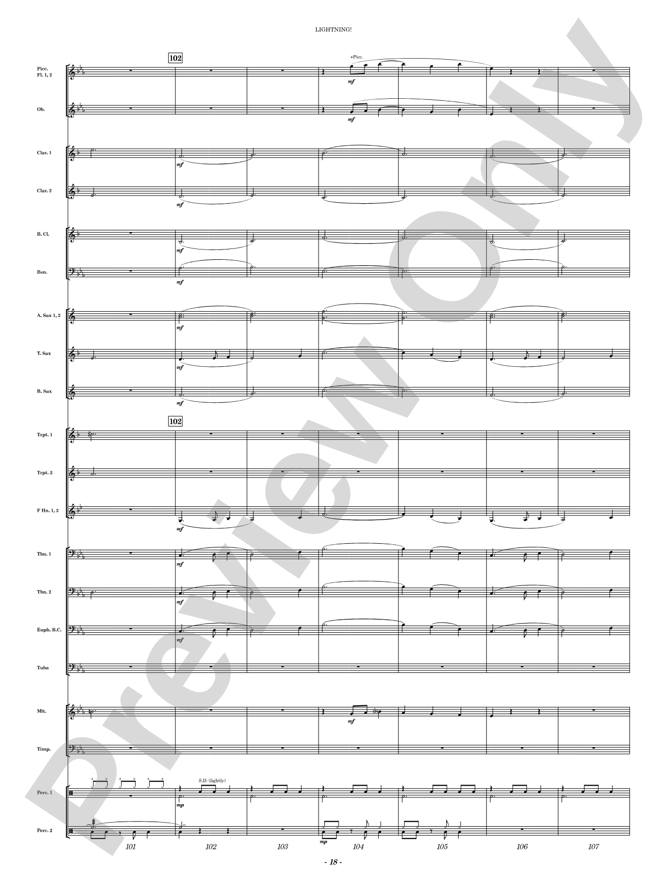 Lightning!: Concert Band Conductor Score & Parts