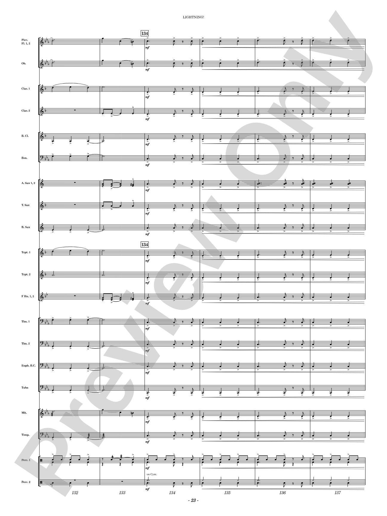 Lightning!: Concert Band Conductor Score & Parts