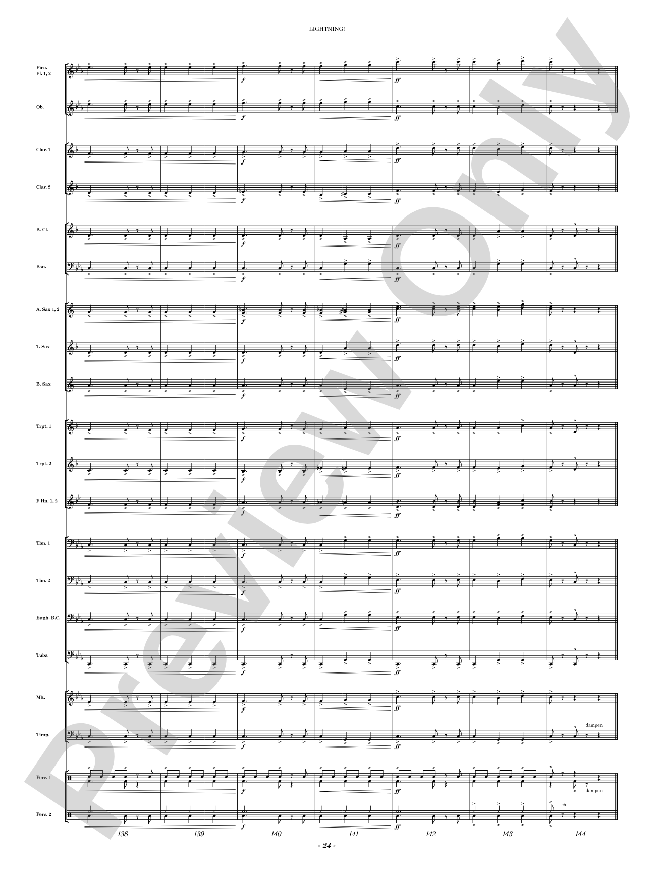 Lightning!: Concert Band Conductor Score & Parts