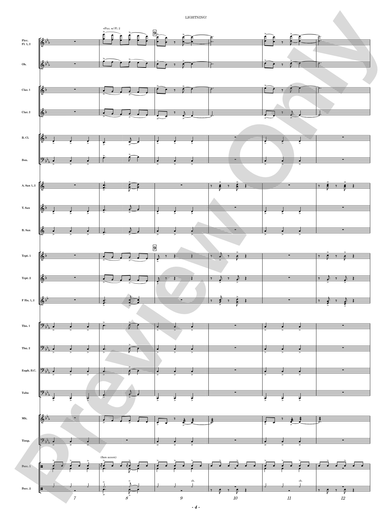 Lightning!: Concert Band Conductor Score & Parts