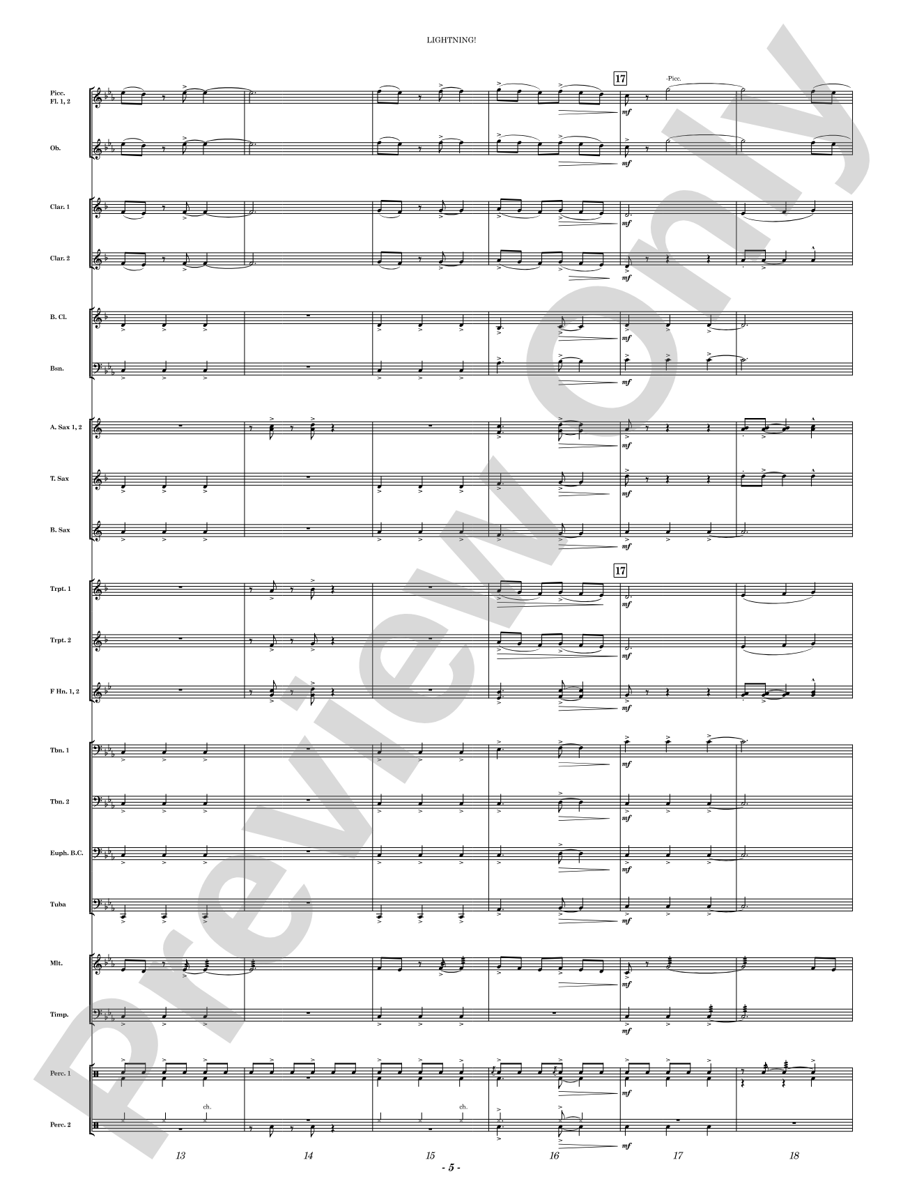 Lightning!: Concert Band Conductor Score & Parts