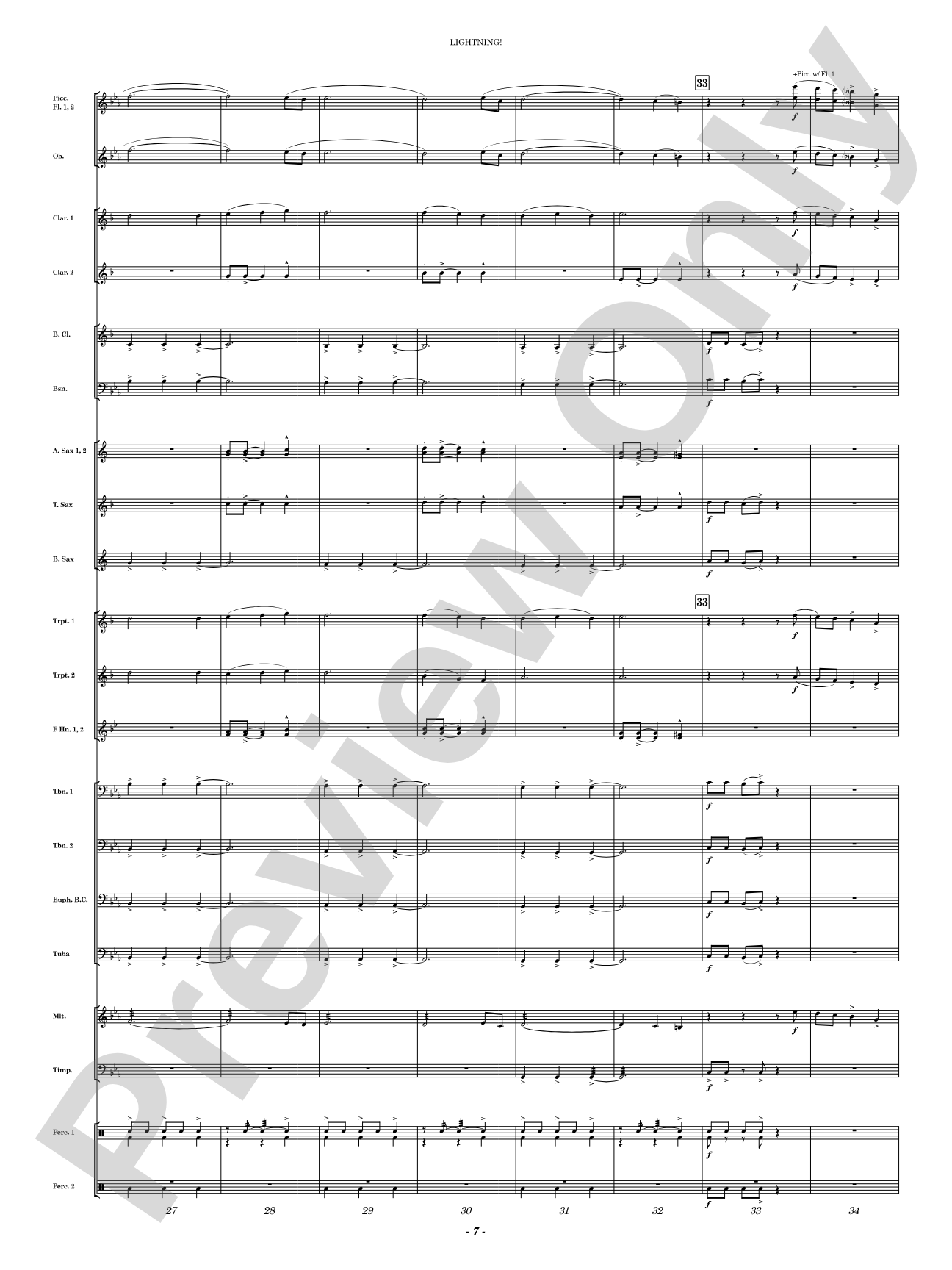 Lightning!: Concert Band Conductor Score & Parts
