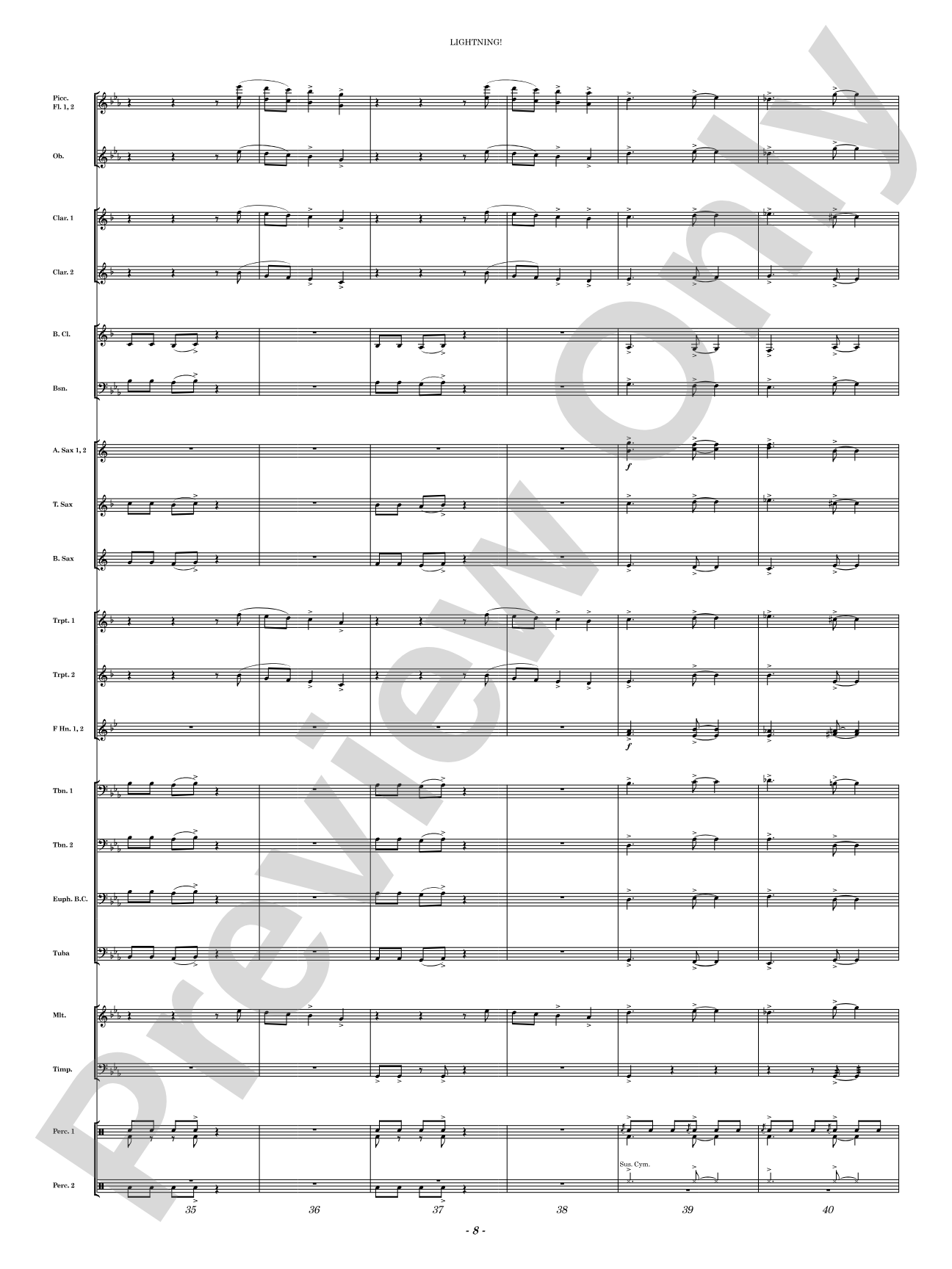Lightning!: Concert Band Conductor Score & Parts