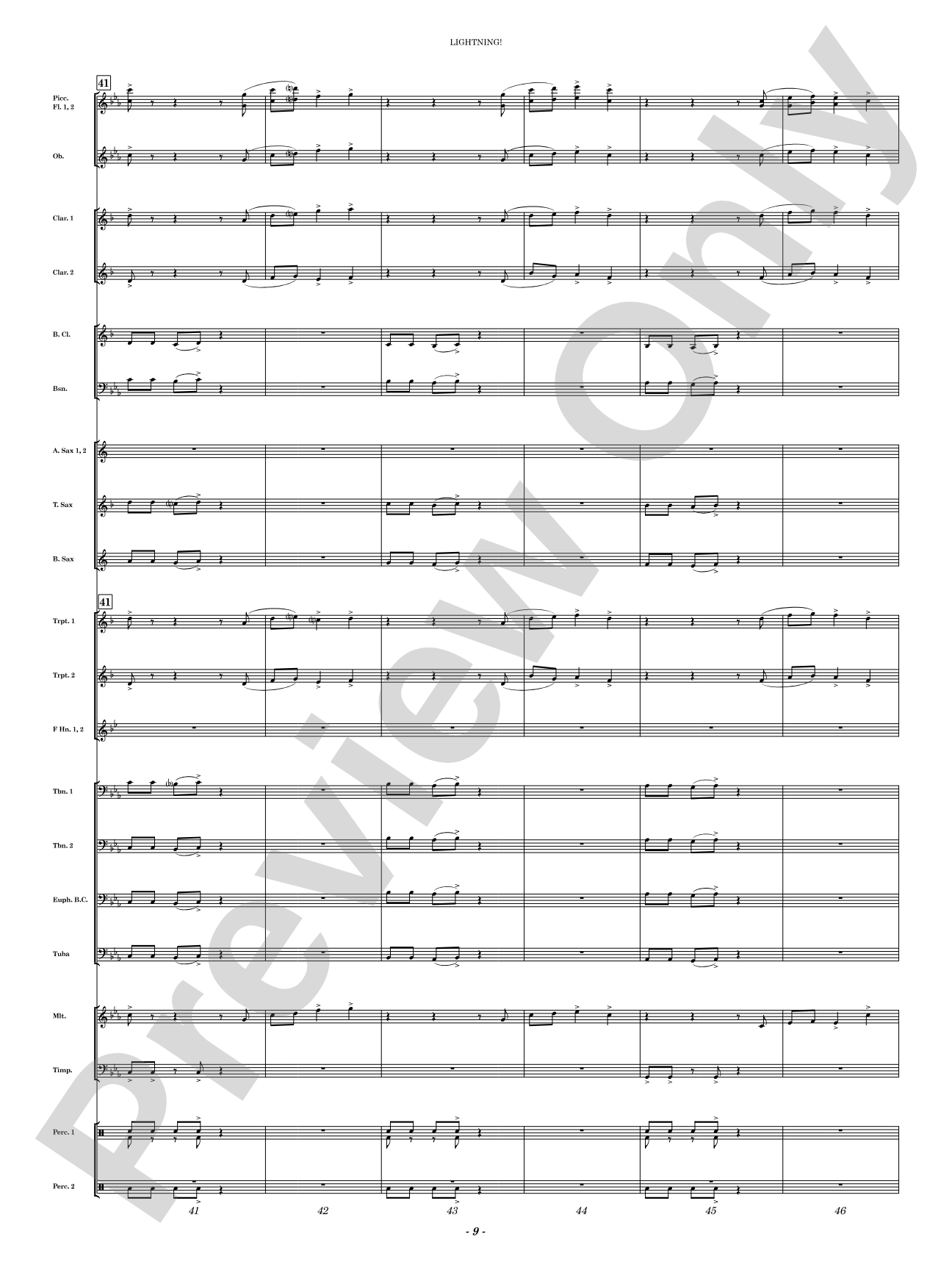 Lightning!: Concert Band Conductor Score & Parts