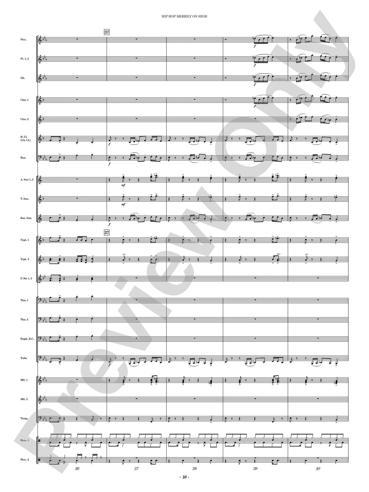 Hip Hop Merrily on High: Concert Band Conductor Score & Parts