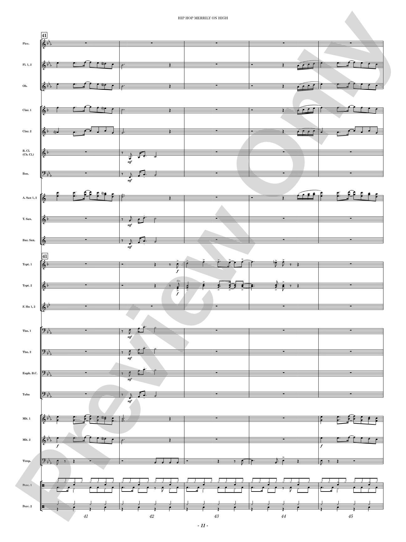 Hip Hop Merrily on High: Concert Band Conductor Score & Parts