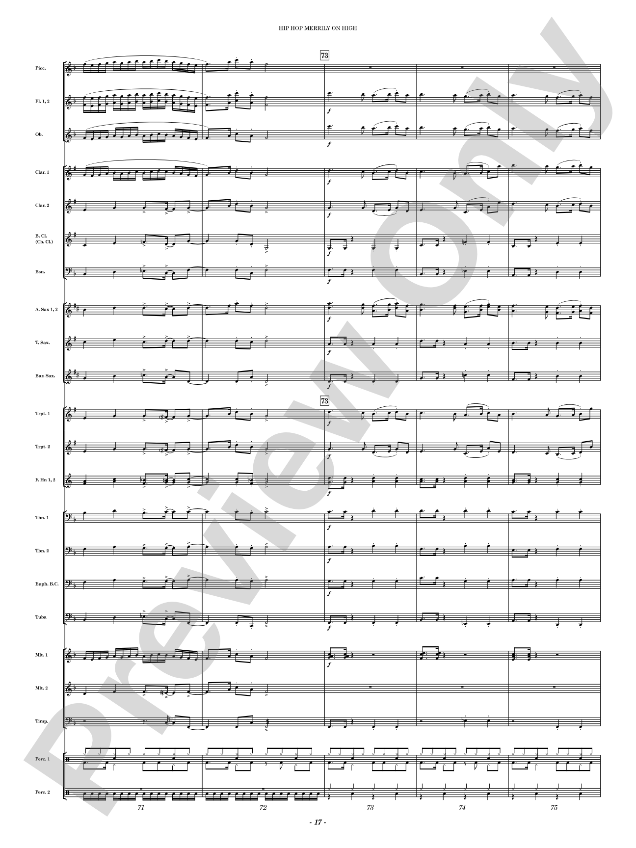 Hip Hop Merrily on High: Concert Band Conductor Score & Parts