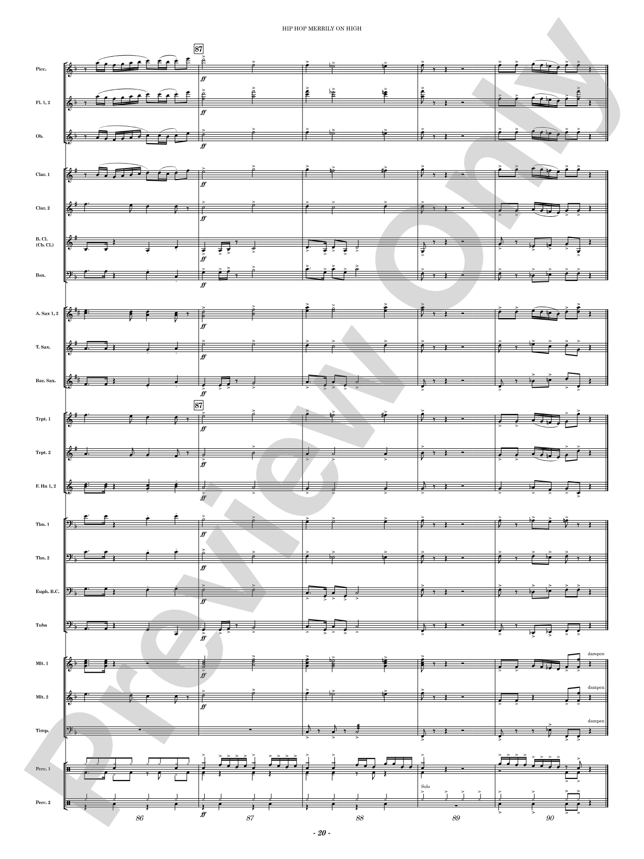 Hip Hop Merrily on High: Concert Band Conductor Score & Parts