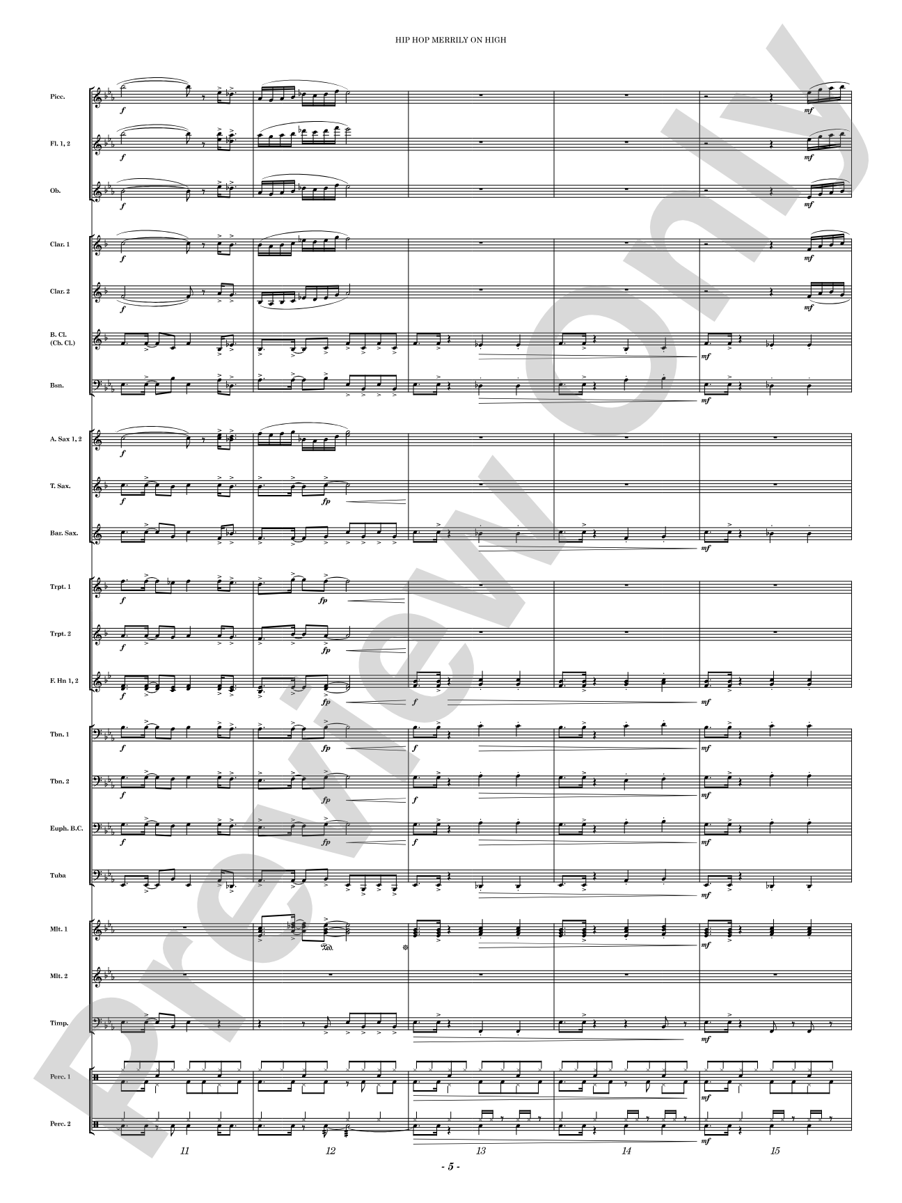 Hip Hop Merrily on High: Concert Band Conductor Score & Parts