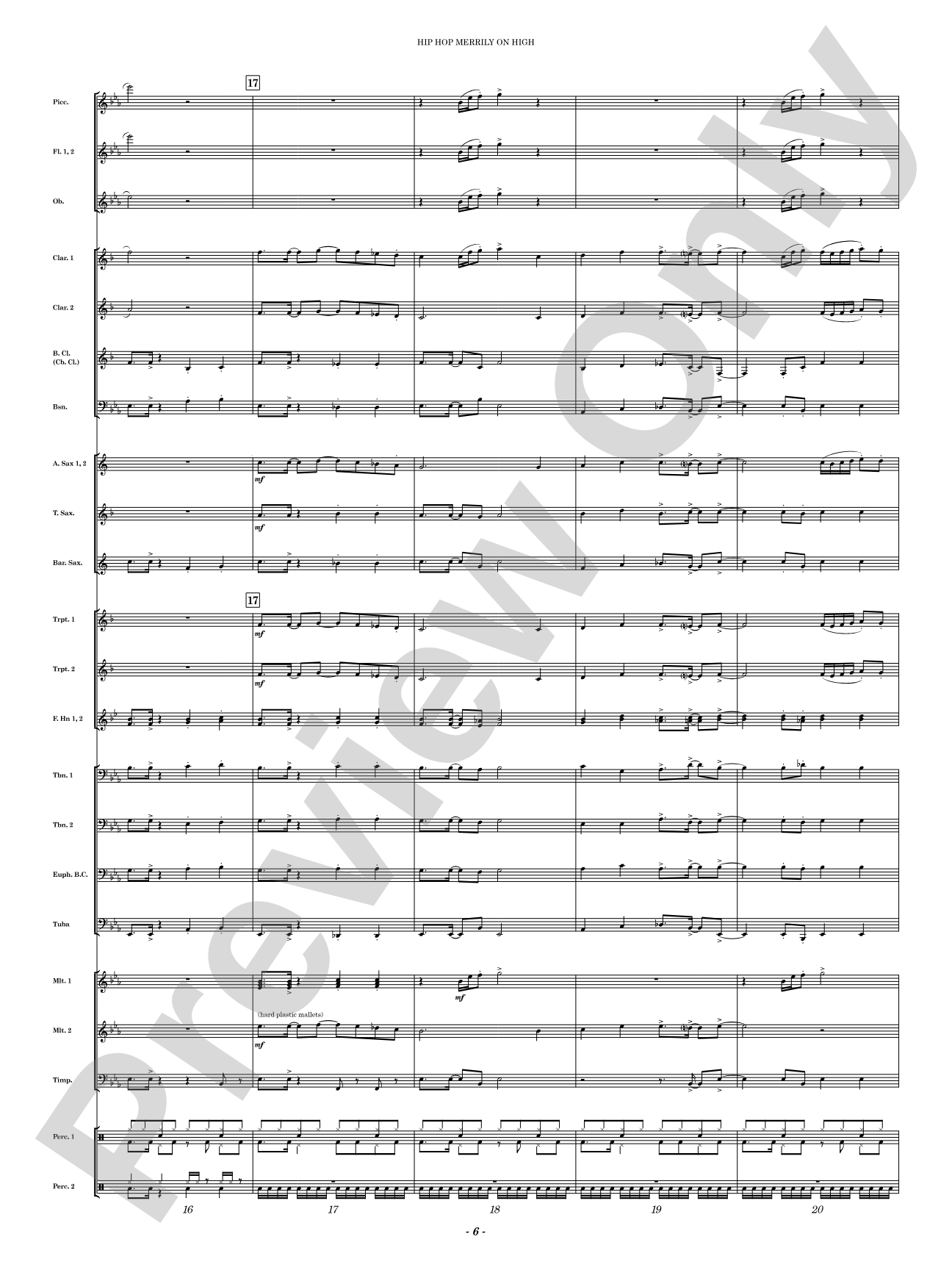 Hip Hop Merrily on High: Concert Band Conductor Score & Parts