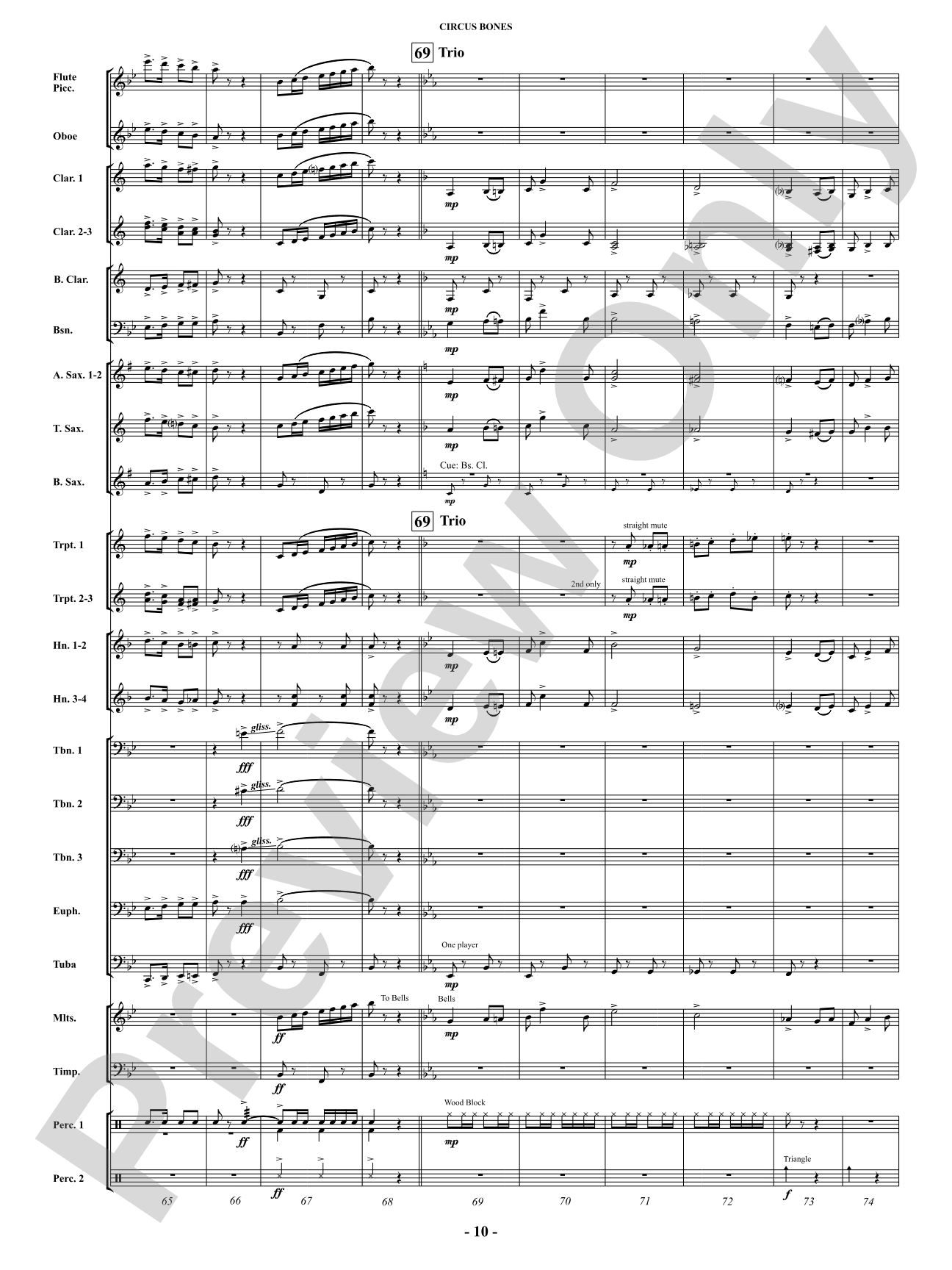 Circus Bones: Concert Band Conductor Score & Parts